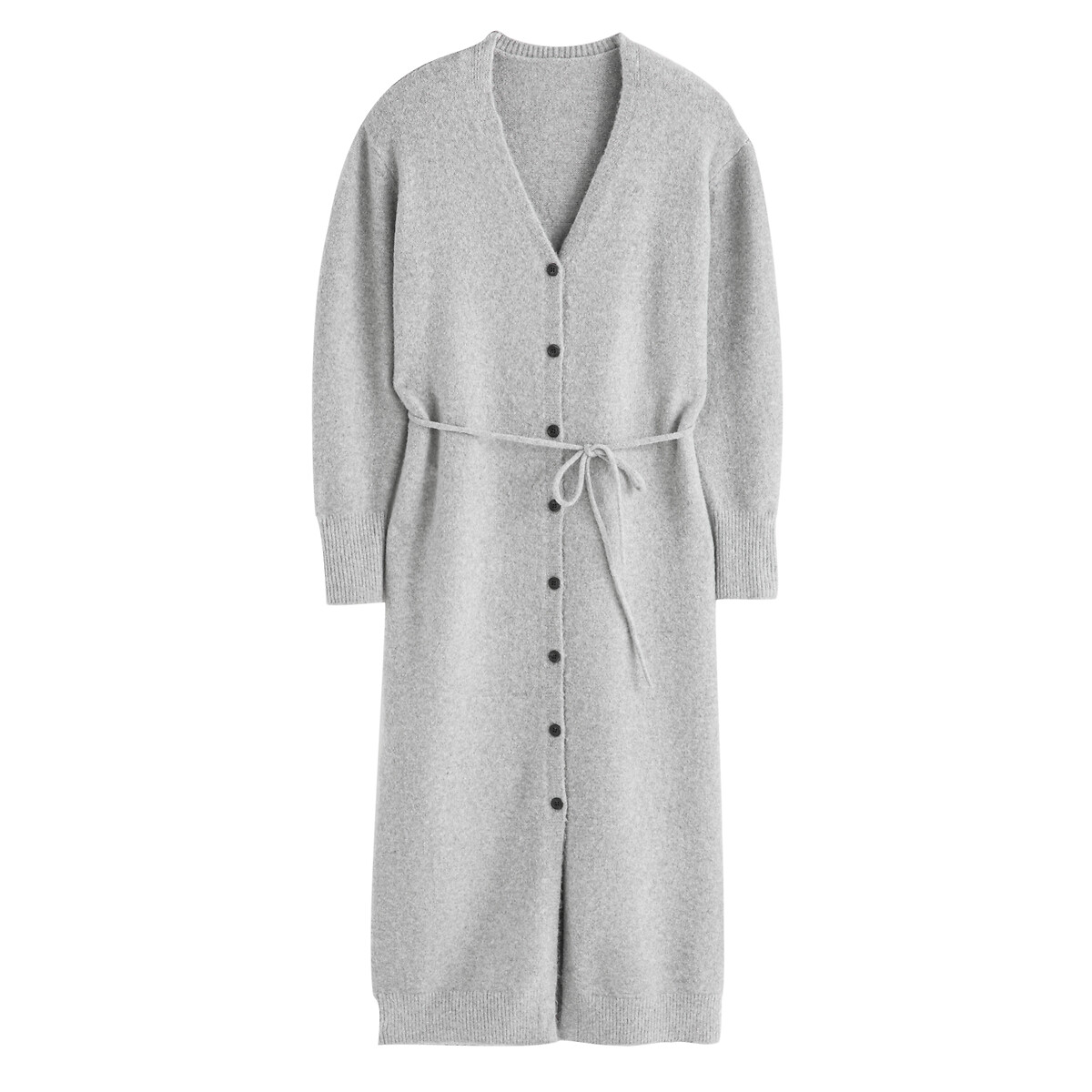 Платье-пуловер С V-образным вырезом на пуговицах S серый LaRedoute, размер S - фото 5