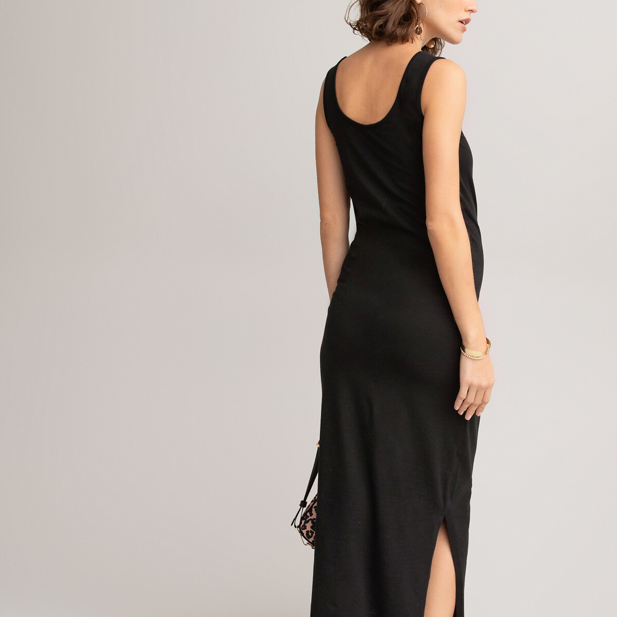 Платье-топ LaRedoute Для периода беременности длинное из трикотажа M черный, размер M - фото 4