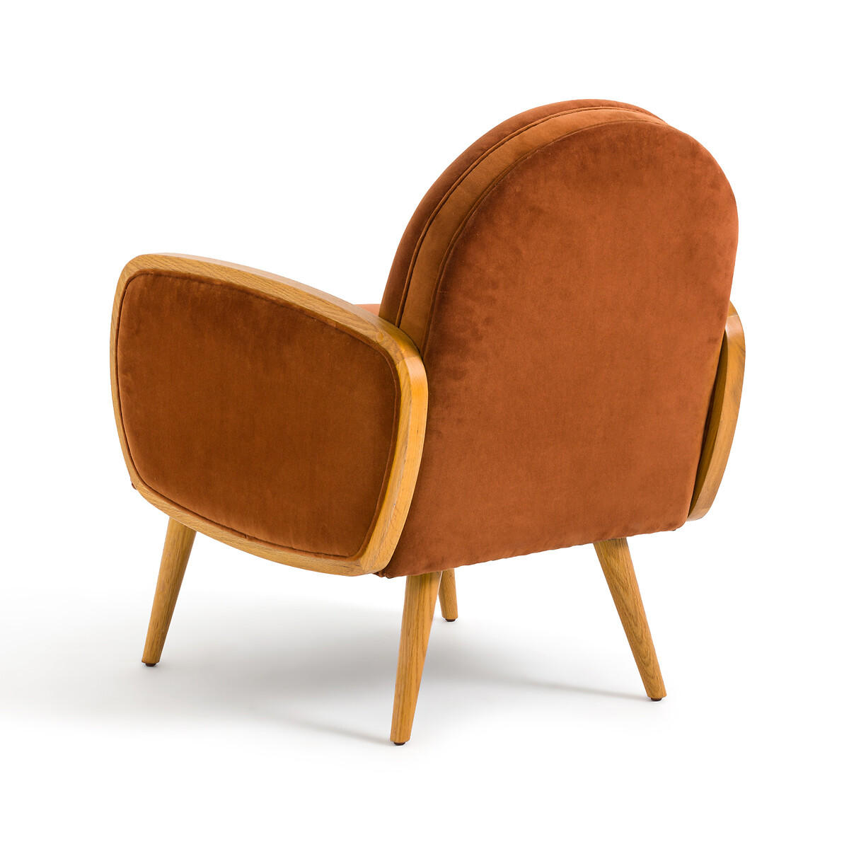 Кресло Из велюра и дуба Buisseau единый размер оранжевый LaRedoute - фото 4