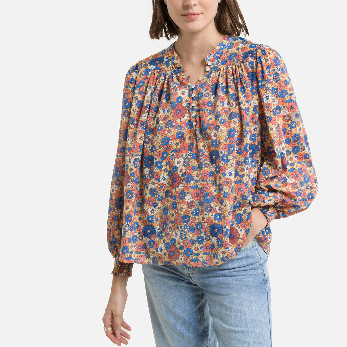 Блузка ANTIK BATIK С цветочным принтом PAOLINA 40 (FR) - 46 (RUS) разноцветный, размер 40 (FR) - 46 (RUS)