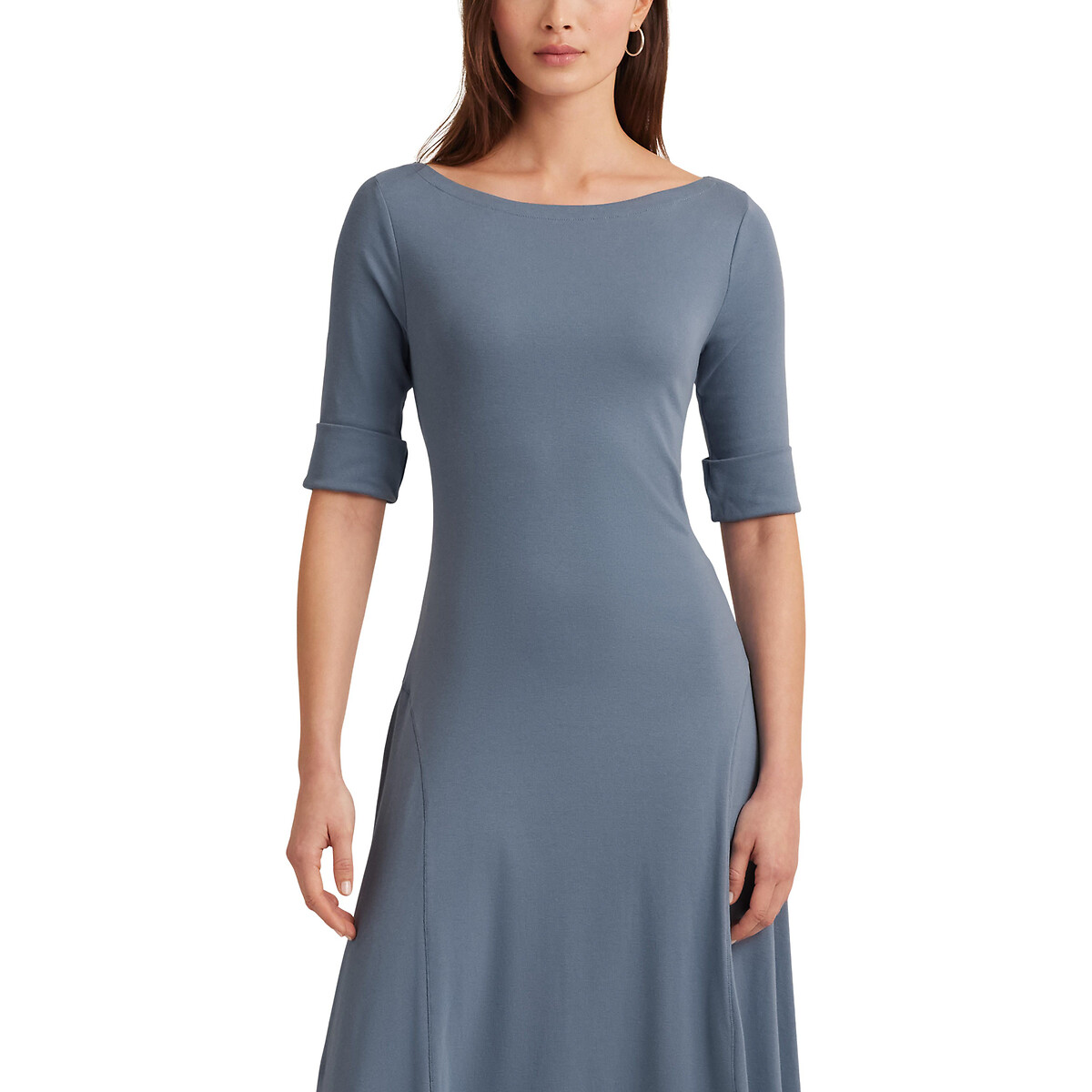 Платье-миди с короткими рукавами MUNZIE  S синий LaRedoute, размер S - фото 2