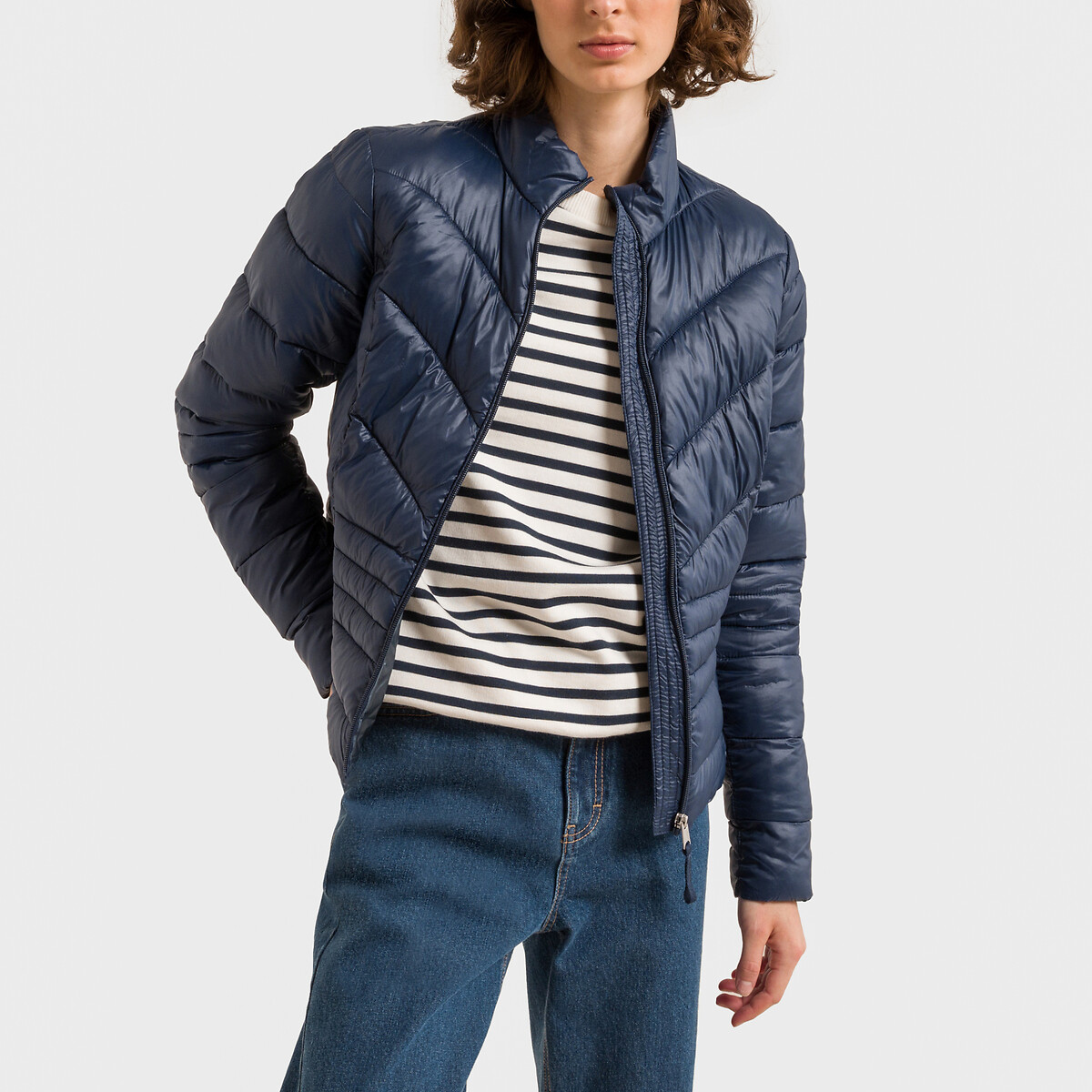 Куртка Стеганая с воротником-стойкой XS синий LaRedoute, размер XS
