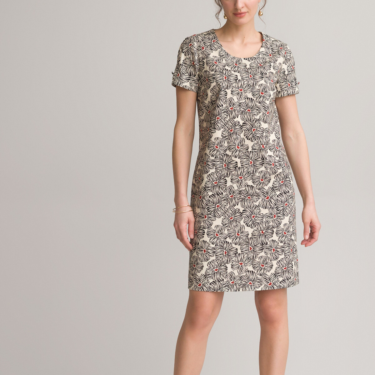 Платье ANNE WEYBURN Прямое средней длины с цветочным принтом 56 разноцветный, размер 56 - фото 3