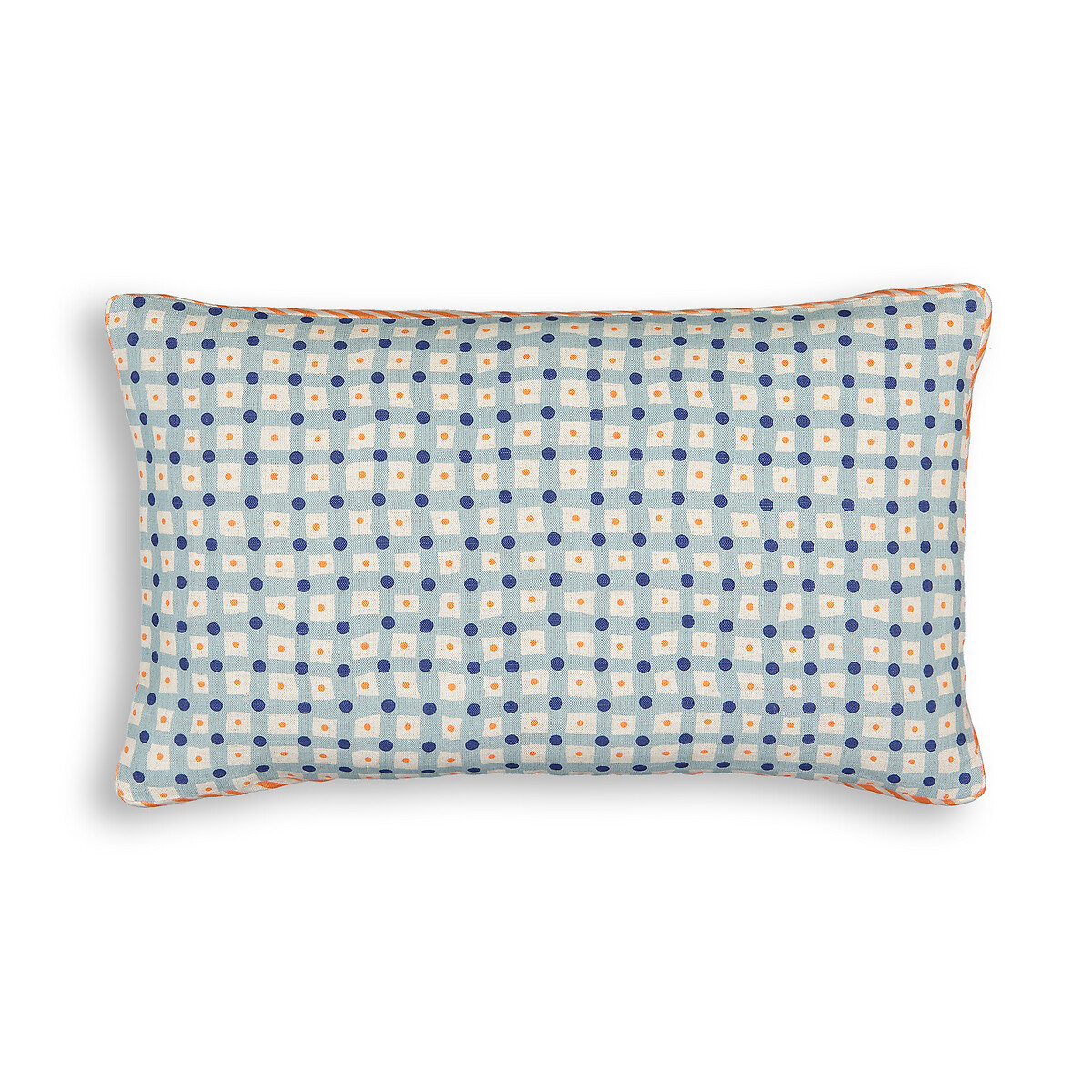 Чехол LaRedoute Для подушки из хлопка и льна Lalo 50 x 30 см синий, размер 50 x 30 см