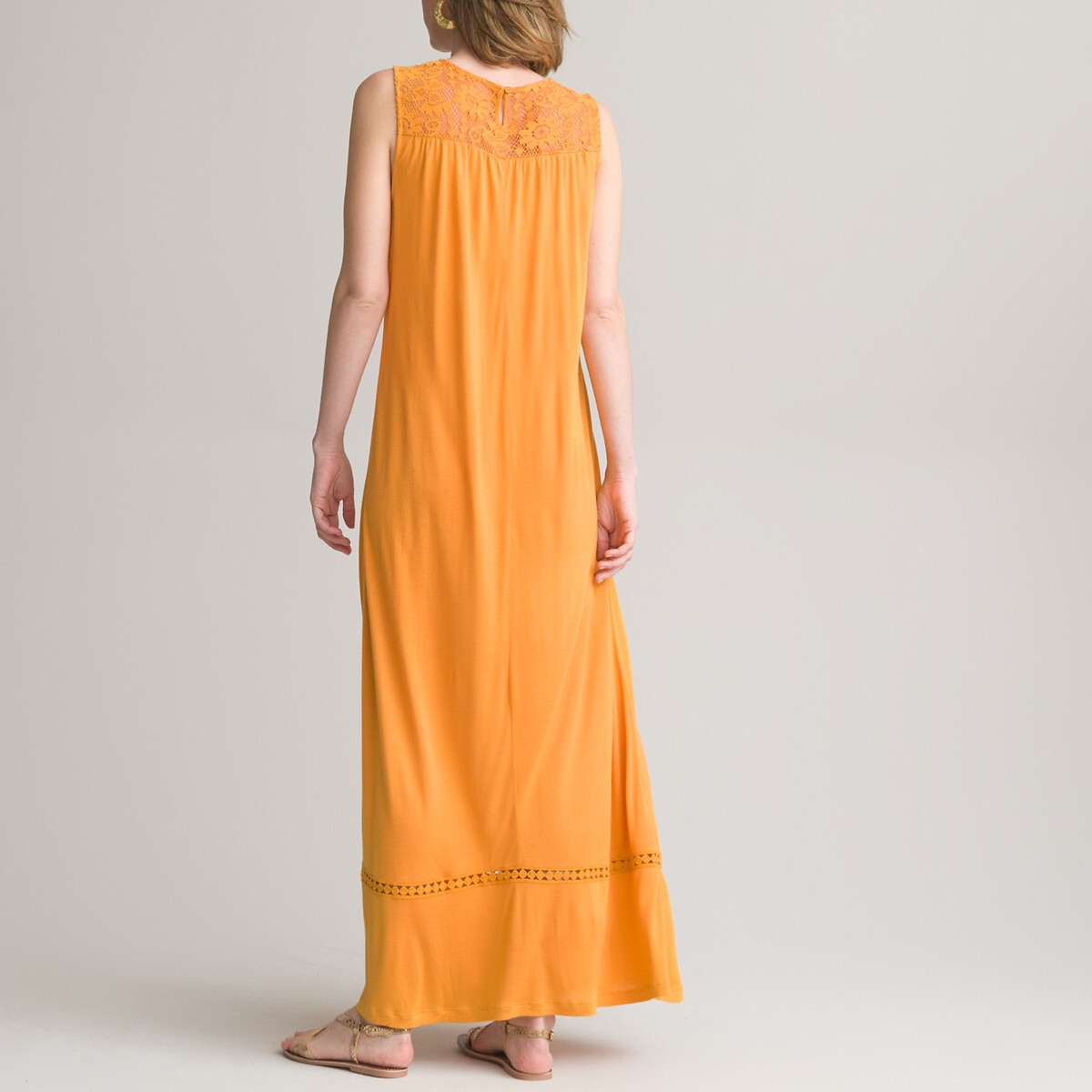 Платье ANNE WEYBURN Длинное прямое без рукавов из джерси 54 желтый, размер 54 - фото 4