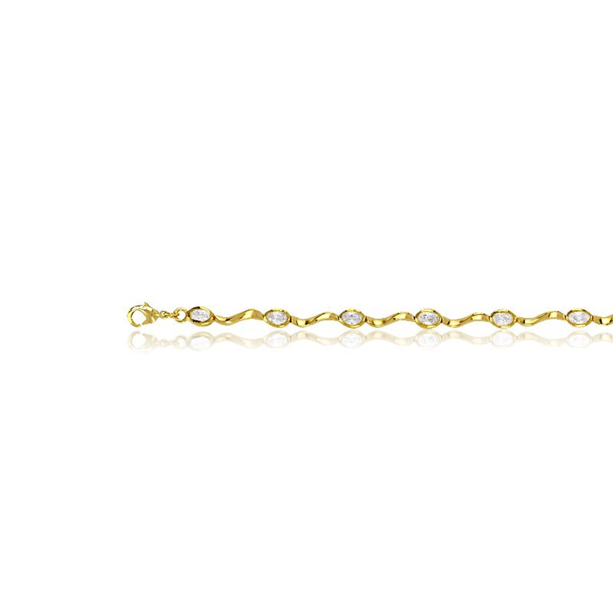 Bracelet en Plaqué Or et Oxyde Blanc