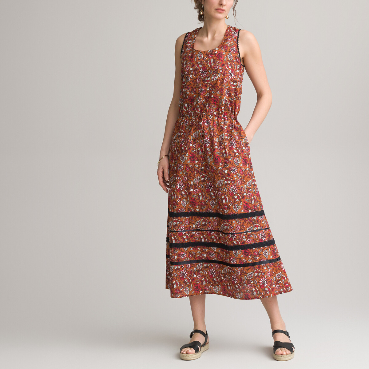 Платье ANNE WEYBURN Длинное расклешенное с цветочным принтом 44 другие, размер 44 - фото 1
