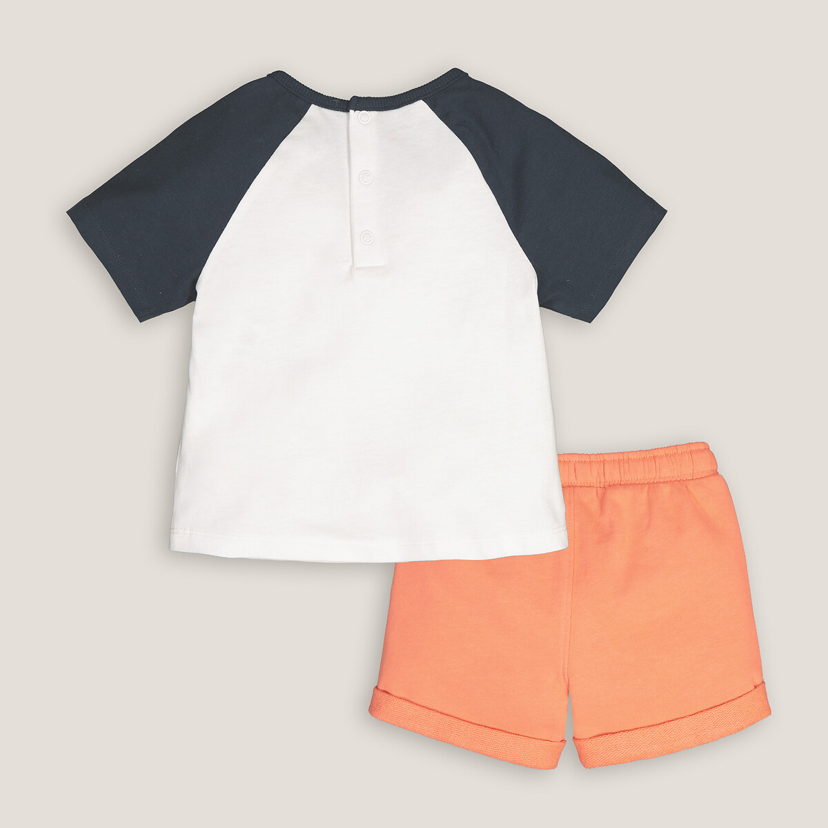Комплект из двух предметов футболки И шорт 6 мес. - 67 см оранжевый LaRedoute, размер 6 - фото 4
