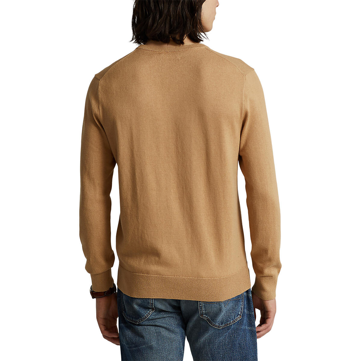Пуловер POLO RALPH LAUREN Пуловер С круглым вырезом из хлопка и кашемира M каштановый, размер M - фото 2