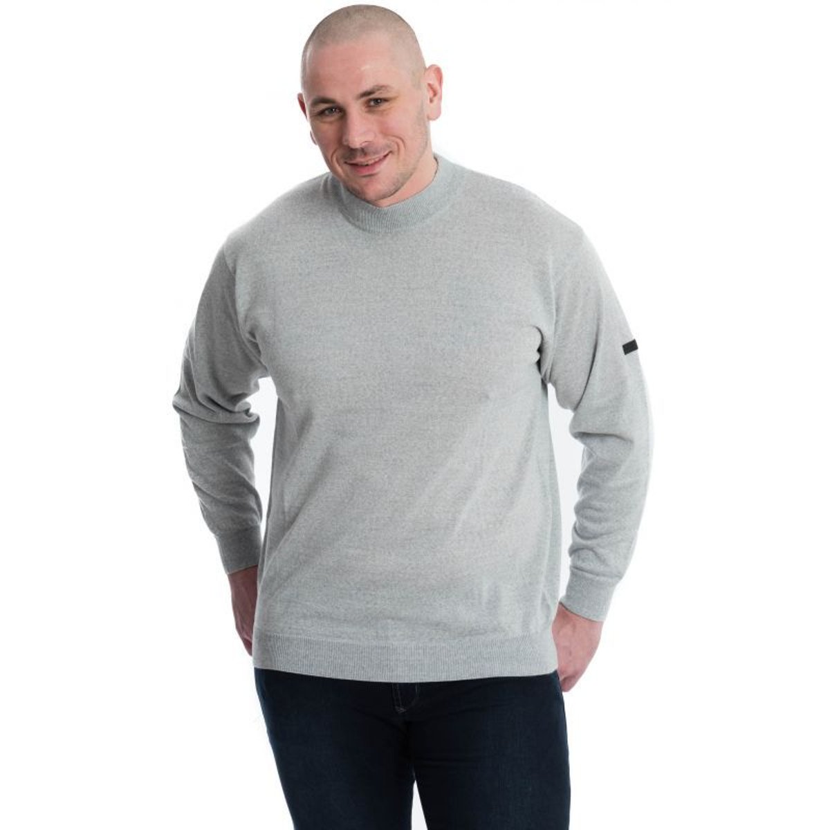 Pull col cheminée gris clair