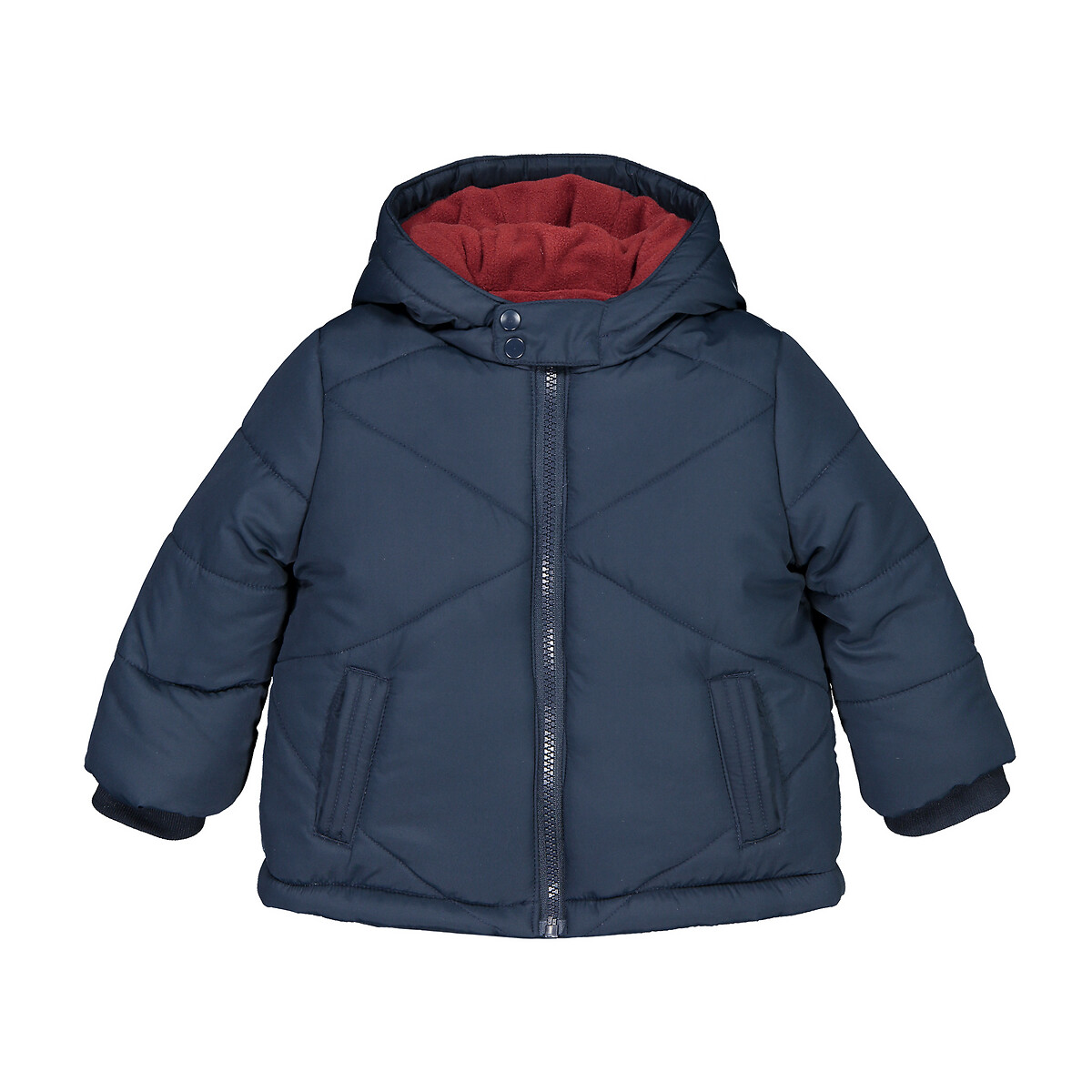 Куртка La Redoute Стеганая с капюшоном подкладка из флиса 3 мес-3лет 2 года - 86 см синий, размер 2 года - 86 см - фото 1