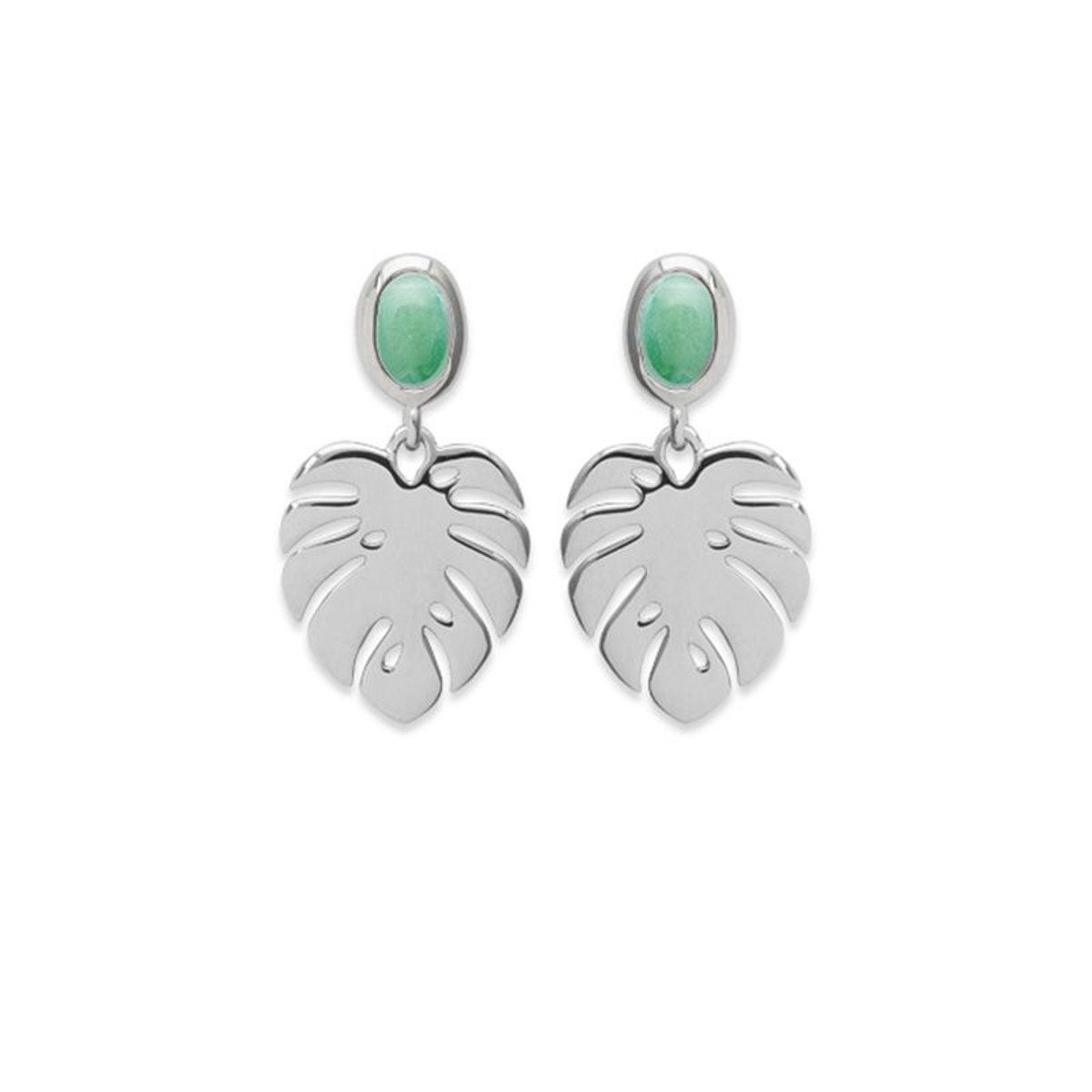 Boucles doreilles plaqué or ou argent Flora et pierre aventurine