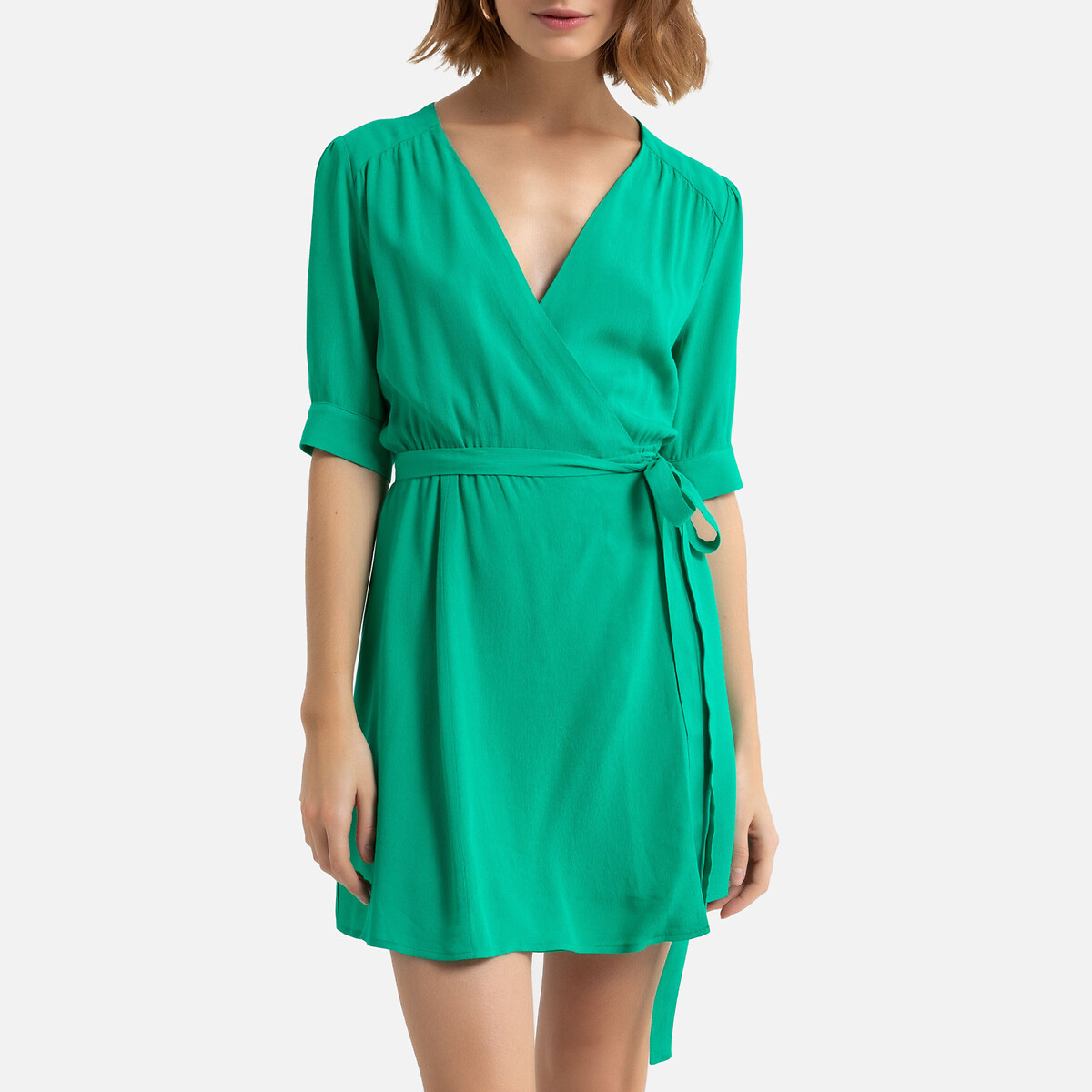 

Платье La Redoute, Зеленый, С запахом короткое 1(S) зеленый