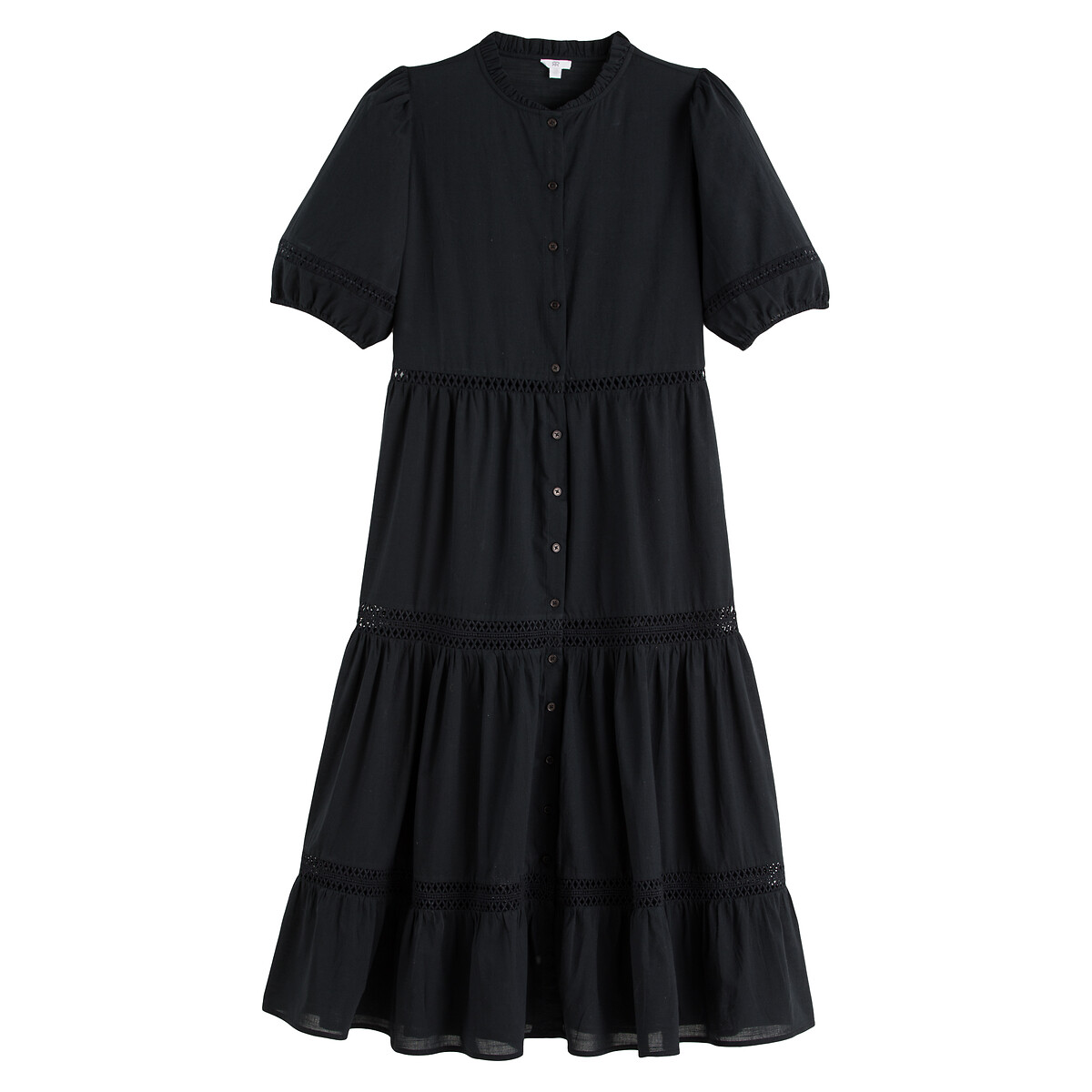 Платье-макси LA REDOUTE COLLECTIONS Из биохлопка 54 черный, размер 54 - фото 5