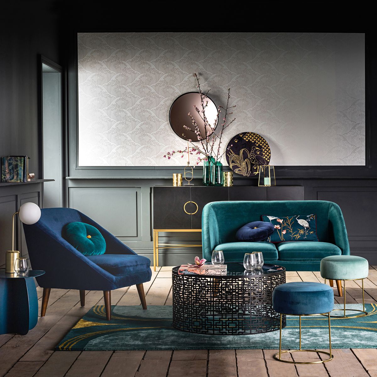 Pouf velours, Luxore