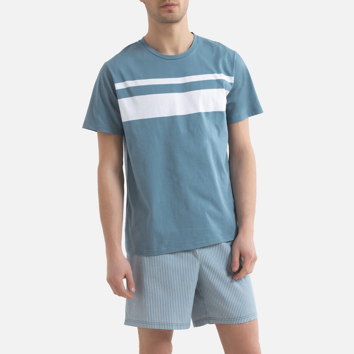 Пижама LaRedoute С шортами 3XL синий, размер 3XL - фото 1