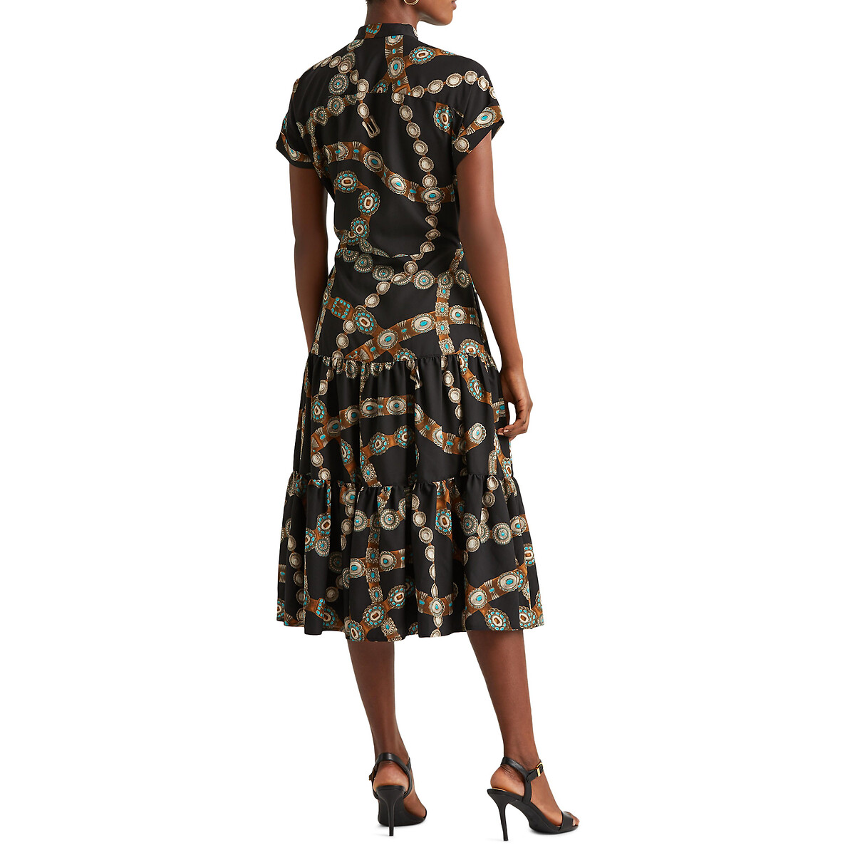 Платье LaRedoute Расклешенное длина миди 34 42 черный, размер 42 - фото 4