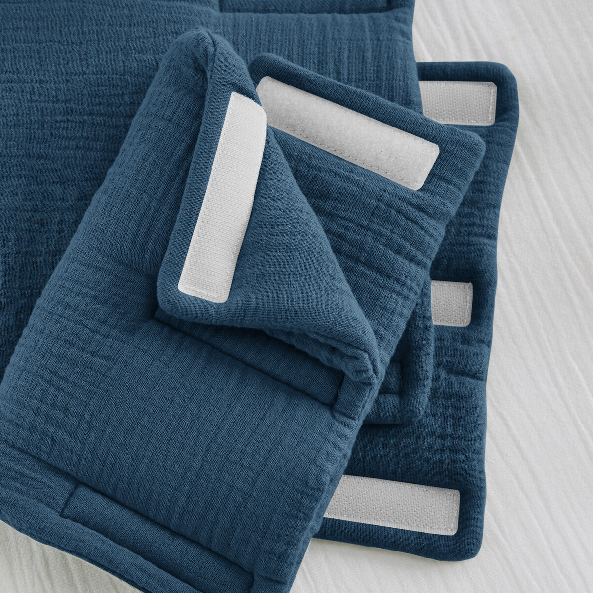 Бортик LA REDOUTE INTERIEURS Бортик Для детской кроватки из хлопчатобумажной газовой ткани 180 x 40 см синий, размер 180 x 40 см - фото 2