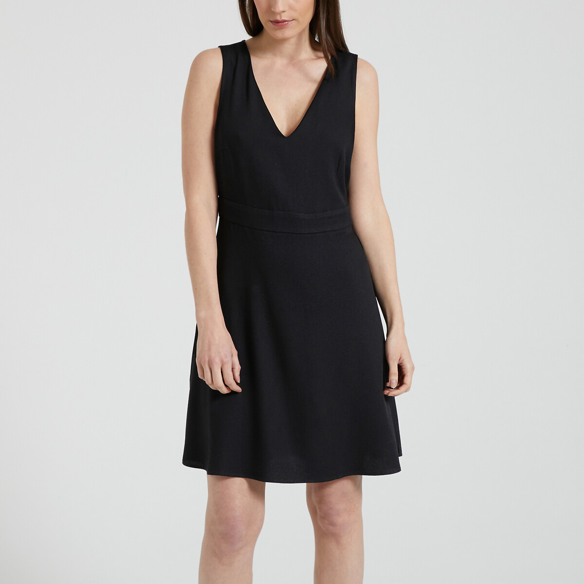Платье короткое со спинкой из кружева  46 черный LaRedoute, размер 46 - фото 1