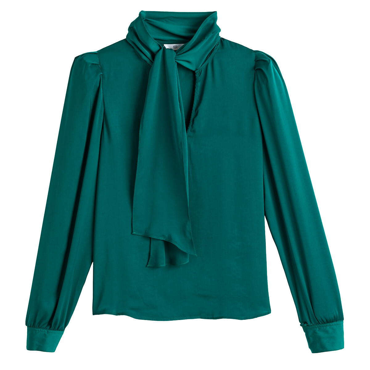 Блузка LA REDOUTE COLLECTIONS С галстуком 36 (FR) - 42 (RUS) зеленый, размер 36 (FR) - 42 (RUS) С галстуком 36 (FR) - 42 (RUS) зеленый - фото 5