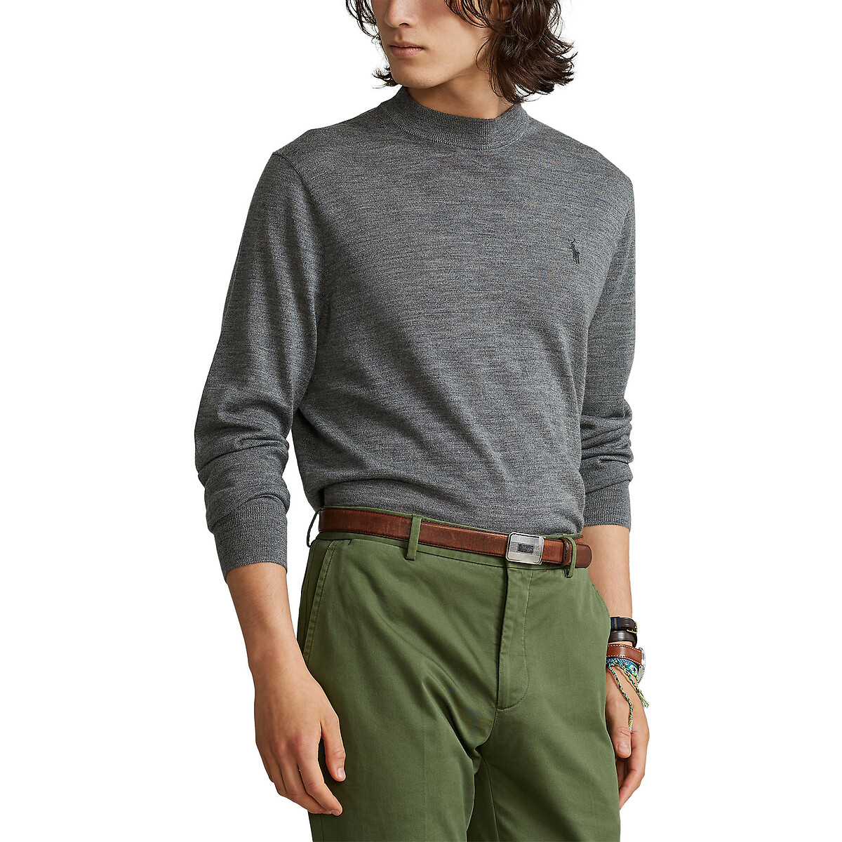 Пуловер POLO RALPH LAUREN С воротником-стойкой из шерсти мериноса XL серый, размер XL