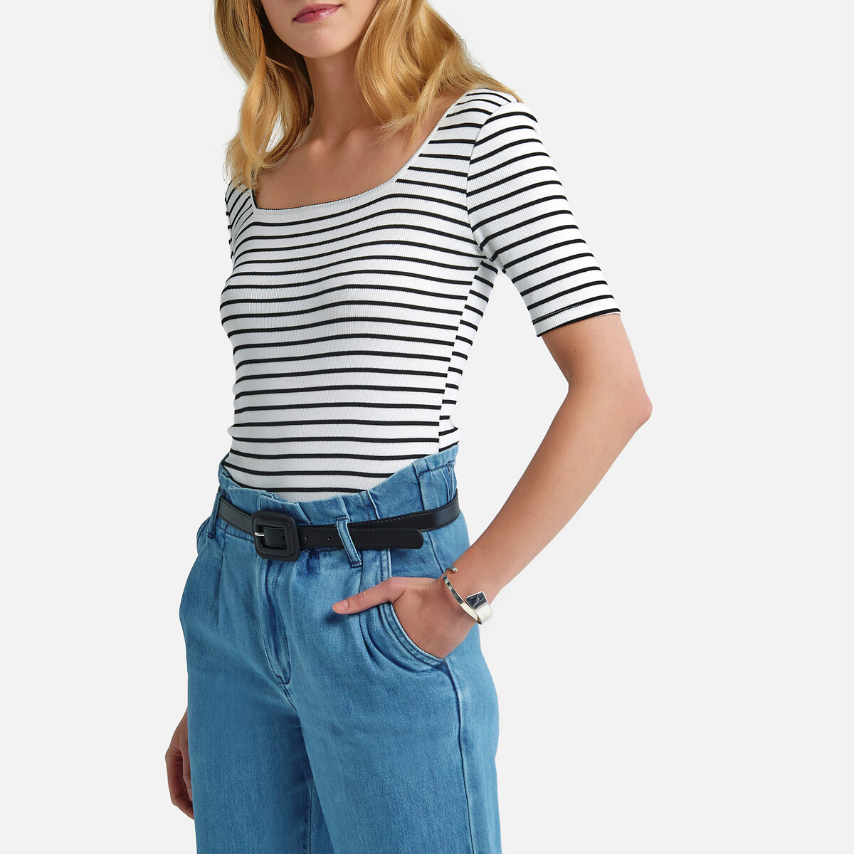 

Футболка-тельняшка La Redoute, Другие, Квадратный вырез и короткие рукава M другие