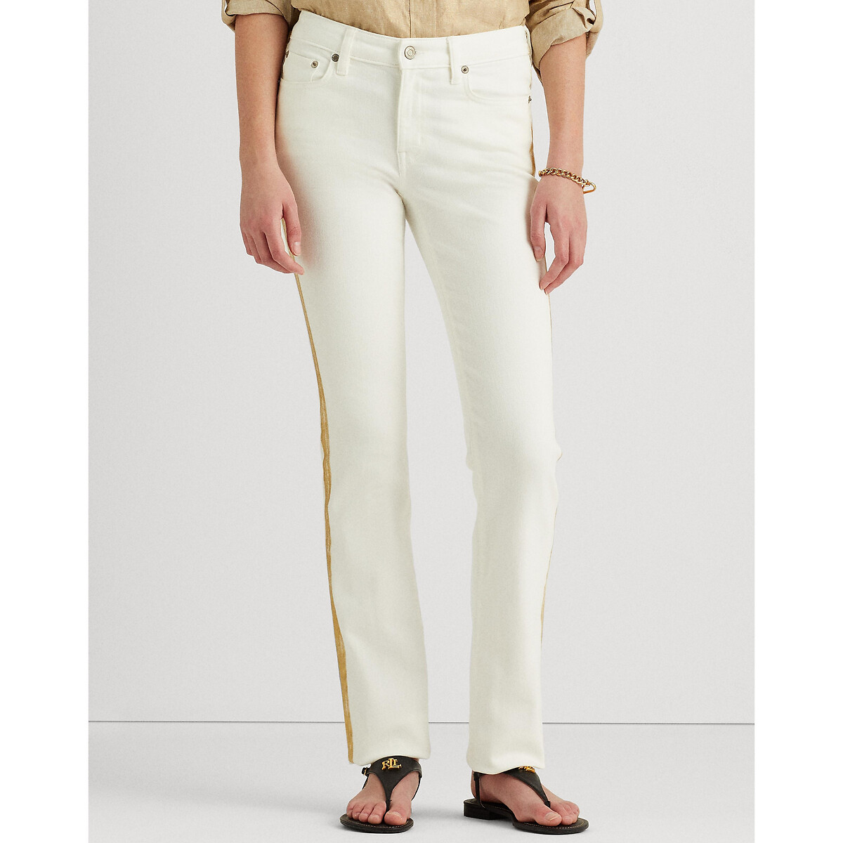 

Джинсы LAUREN RALPH LAUREN, Белый, Узкие с бахромой 42 (FR) - 48 (RUS) белый