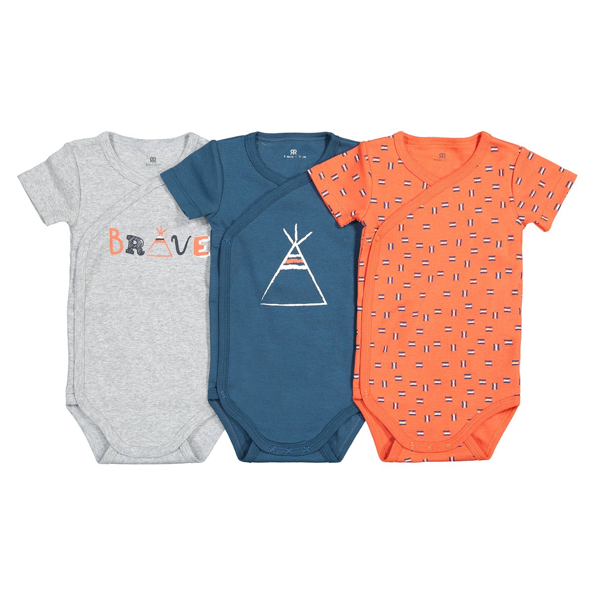 

3 боди 0-2 лет, Разноцветный