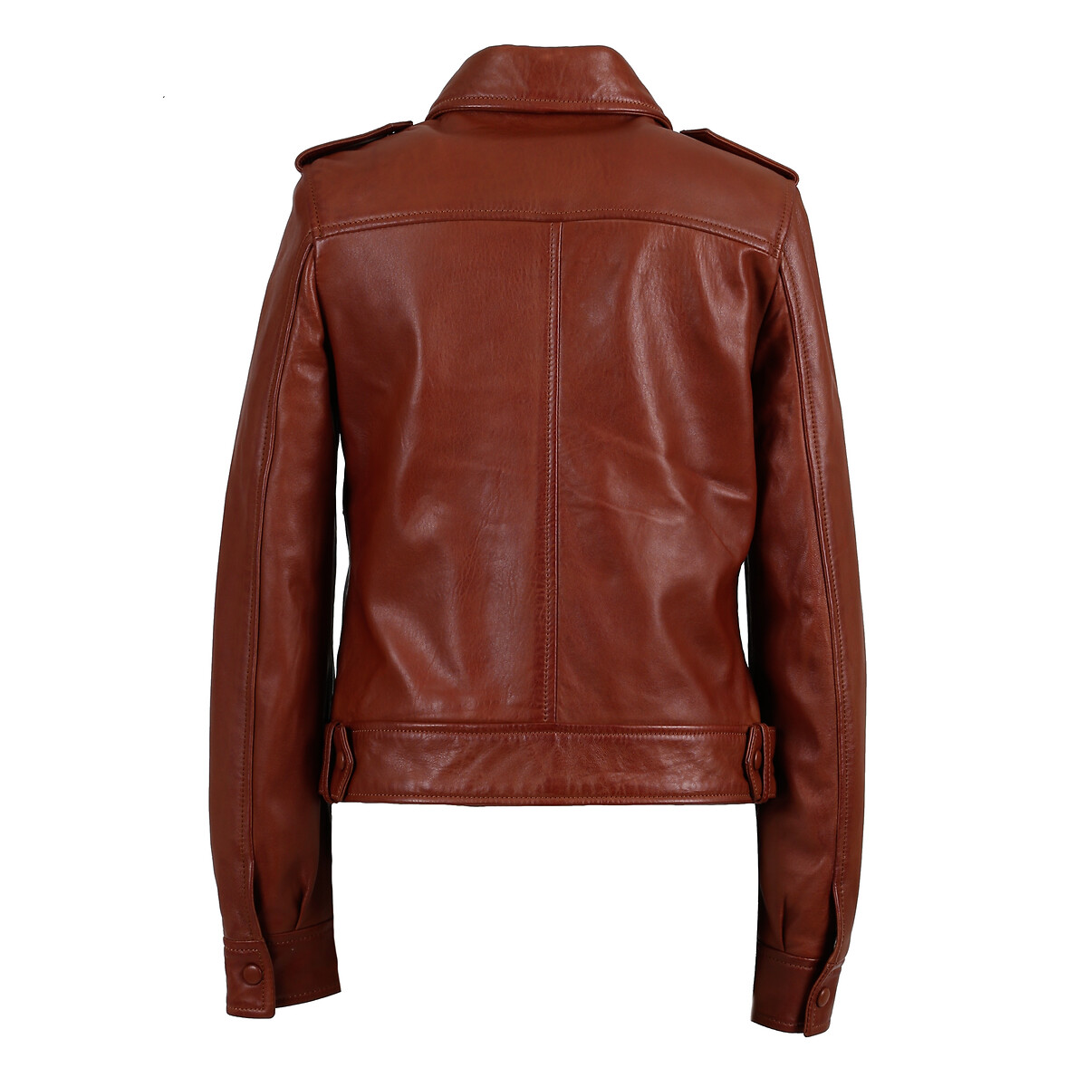 Куртка OAKWOOD Из кожи короткая прямой покрой KATE XS каштановый, размер XS - фото 3