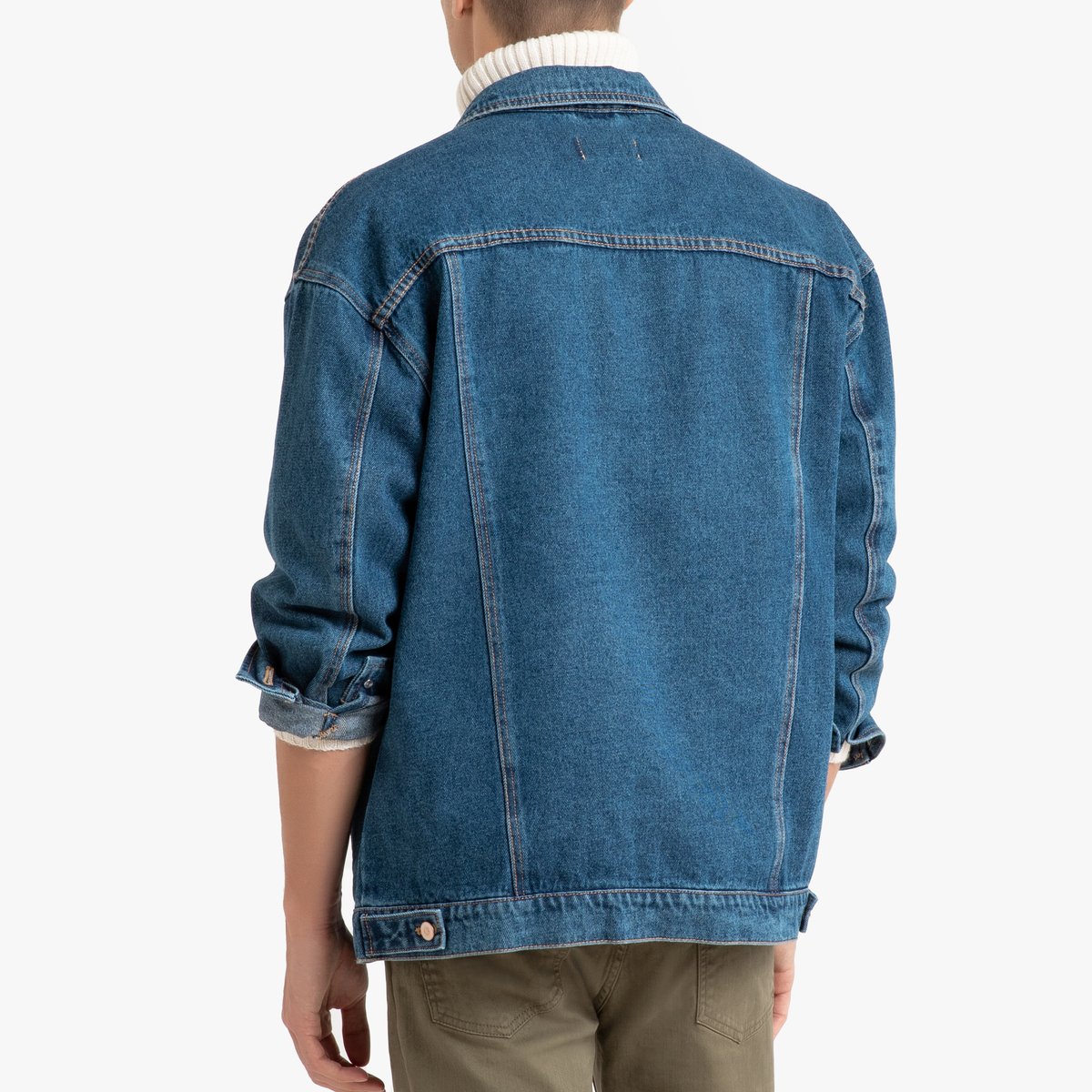 Куртка La Redoute Покроя оверсайз из джинсовой ткани свободный покрой M синий, размер M - фото 3