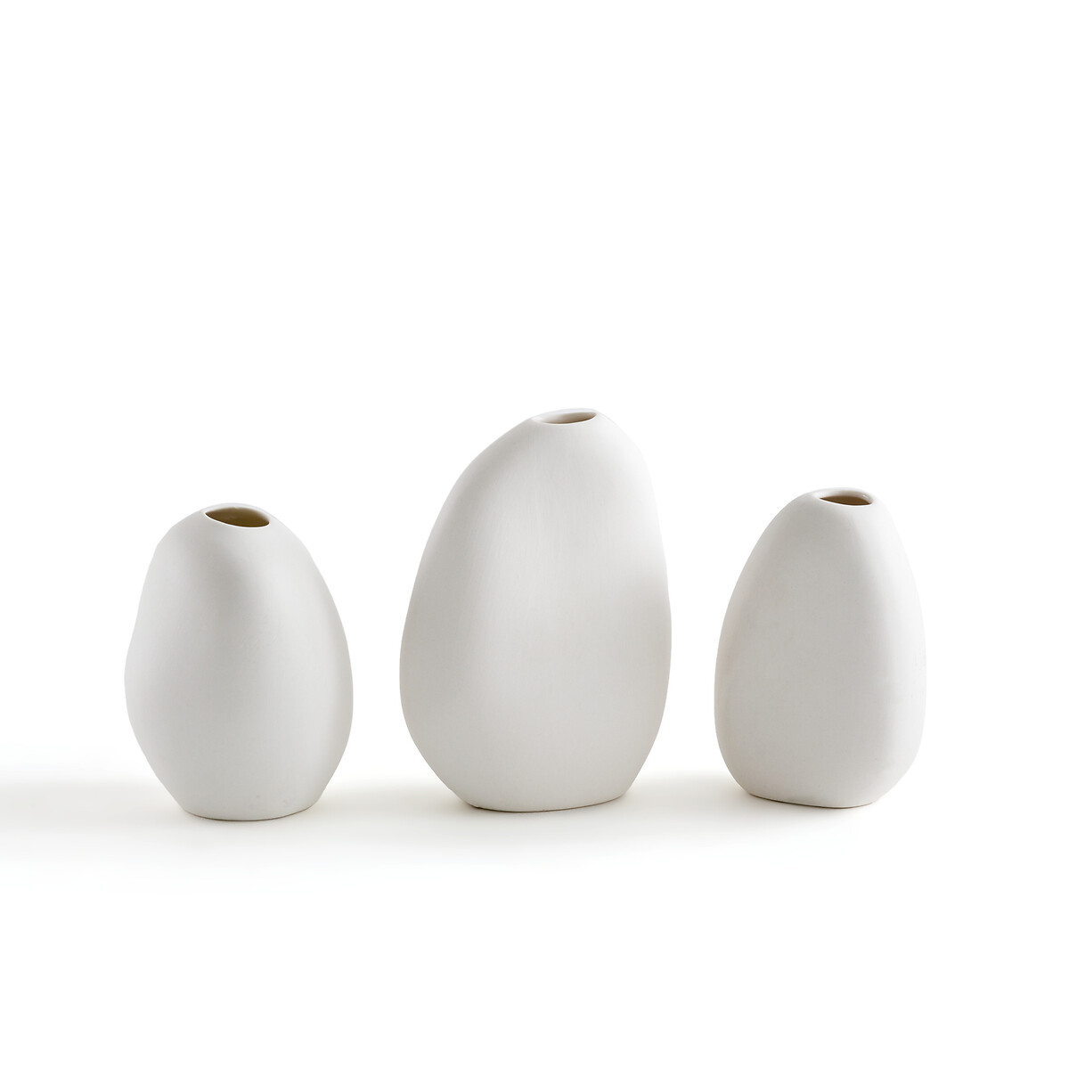 Комплект из трех керамических ваз Высота 951012 см Hedna единый размер белый