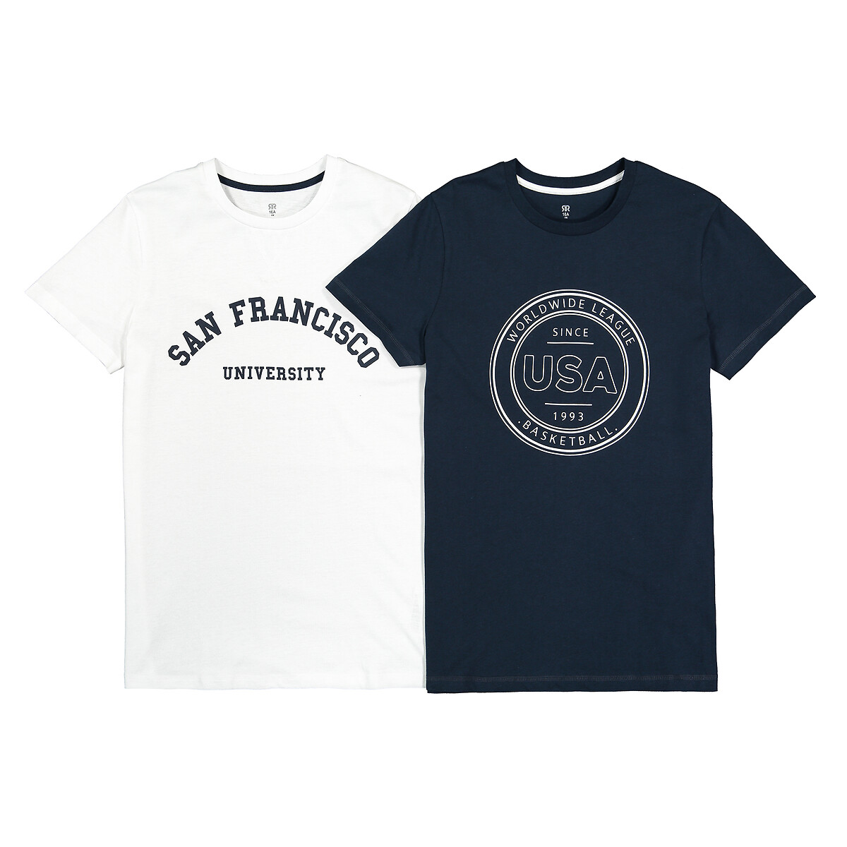 Комплект из 2 футболок с LA REDOUTE COLLECTIONS Рисунком 10-18 лет 10 синий, размер 10 - фото 3