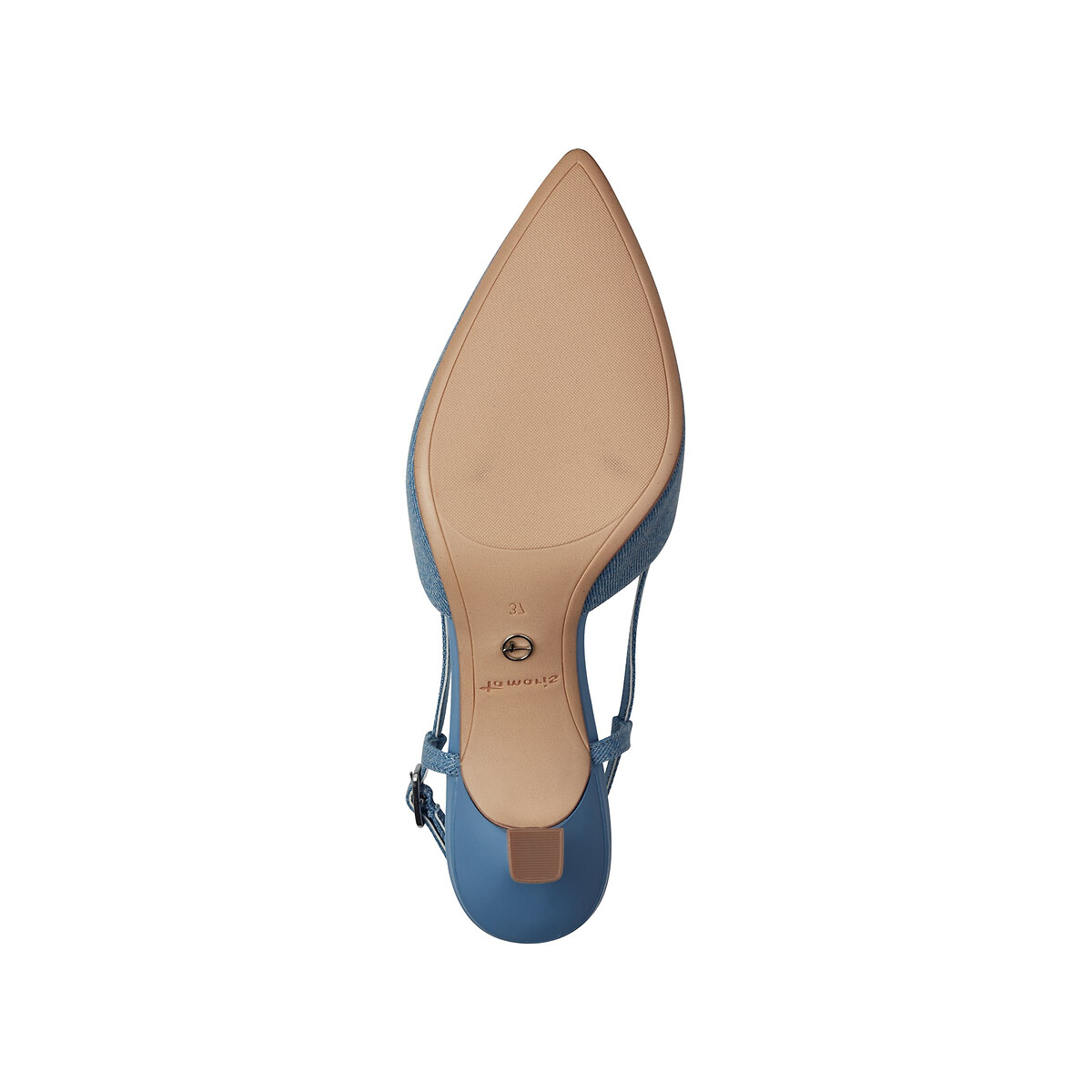 Туфли-лодочки slingback с заостренным мыском  36 синий LaRedoute, размер 36 - фото 5