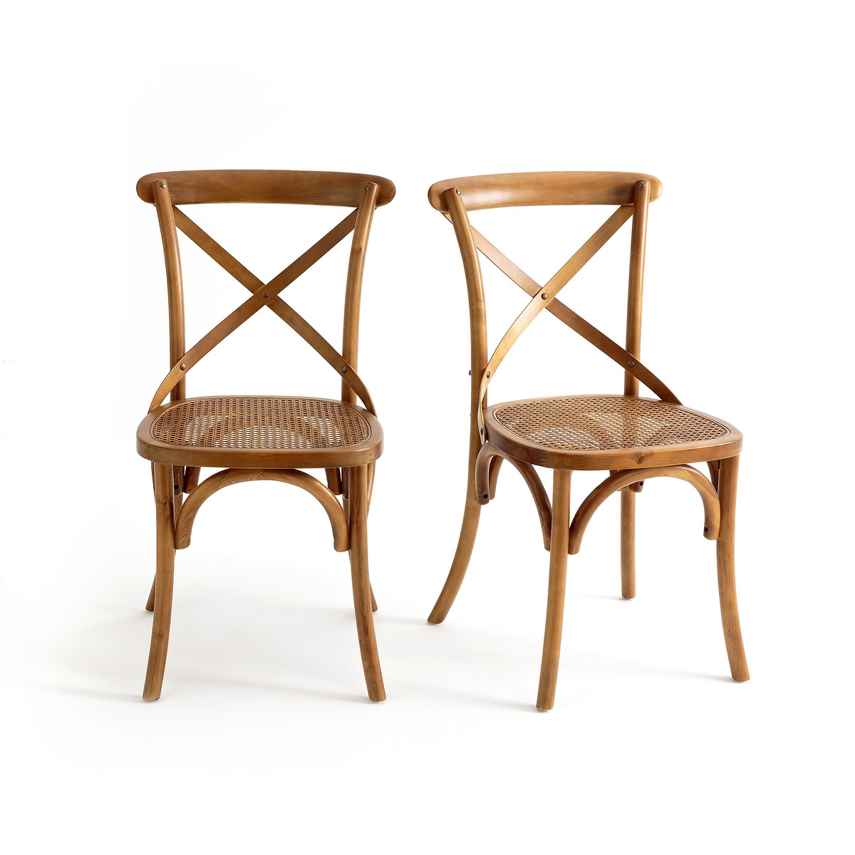 Комплект из 2 стульев из Дерева и плетения Cedak единый размер каштановый