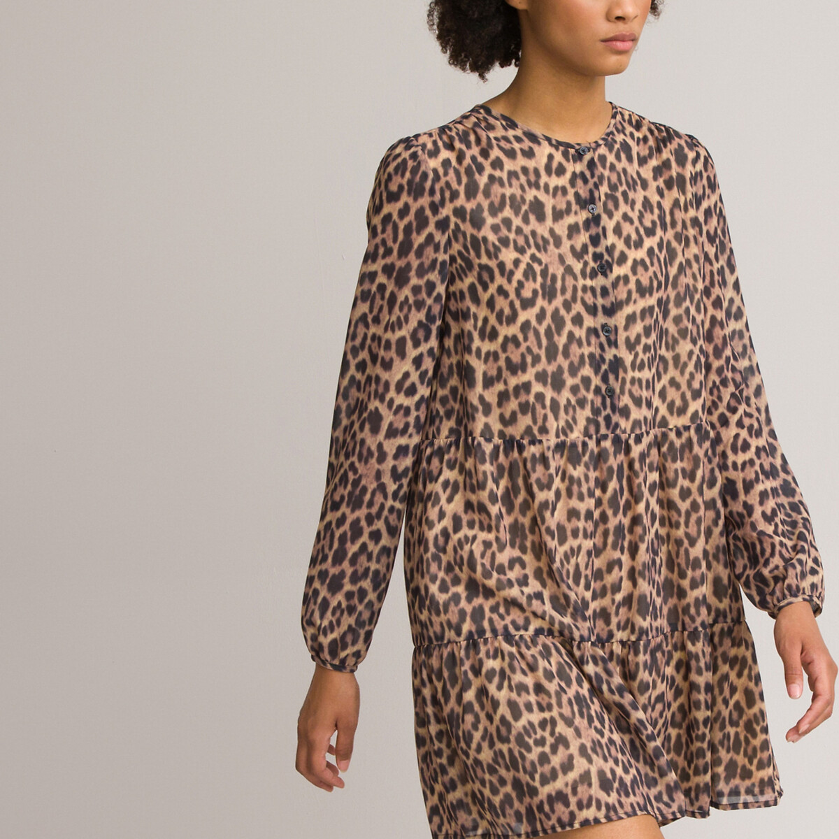Короткое LA REDOUTE COLLECTIONS Короткое Расклешенное платье с леопардовым принтом 58 другие, размер 58 - фото 3
