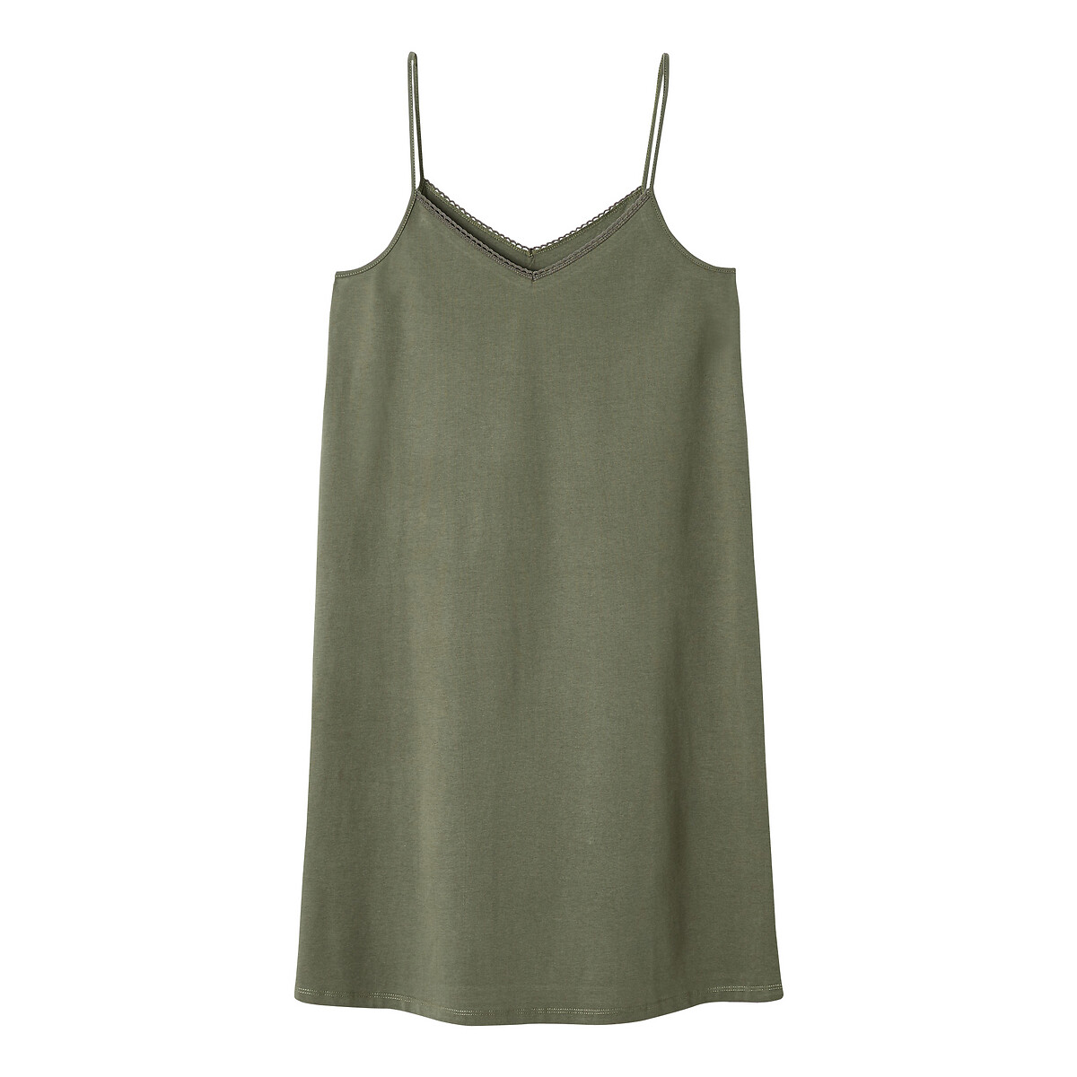 Платье La Redoute Короткое с тонкими бретелями S зеленый, размер S - фото 3