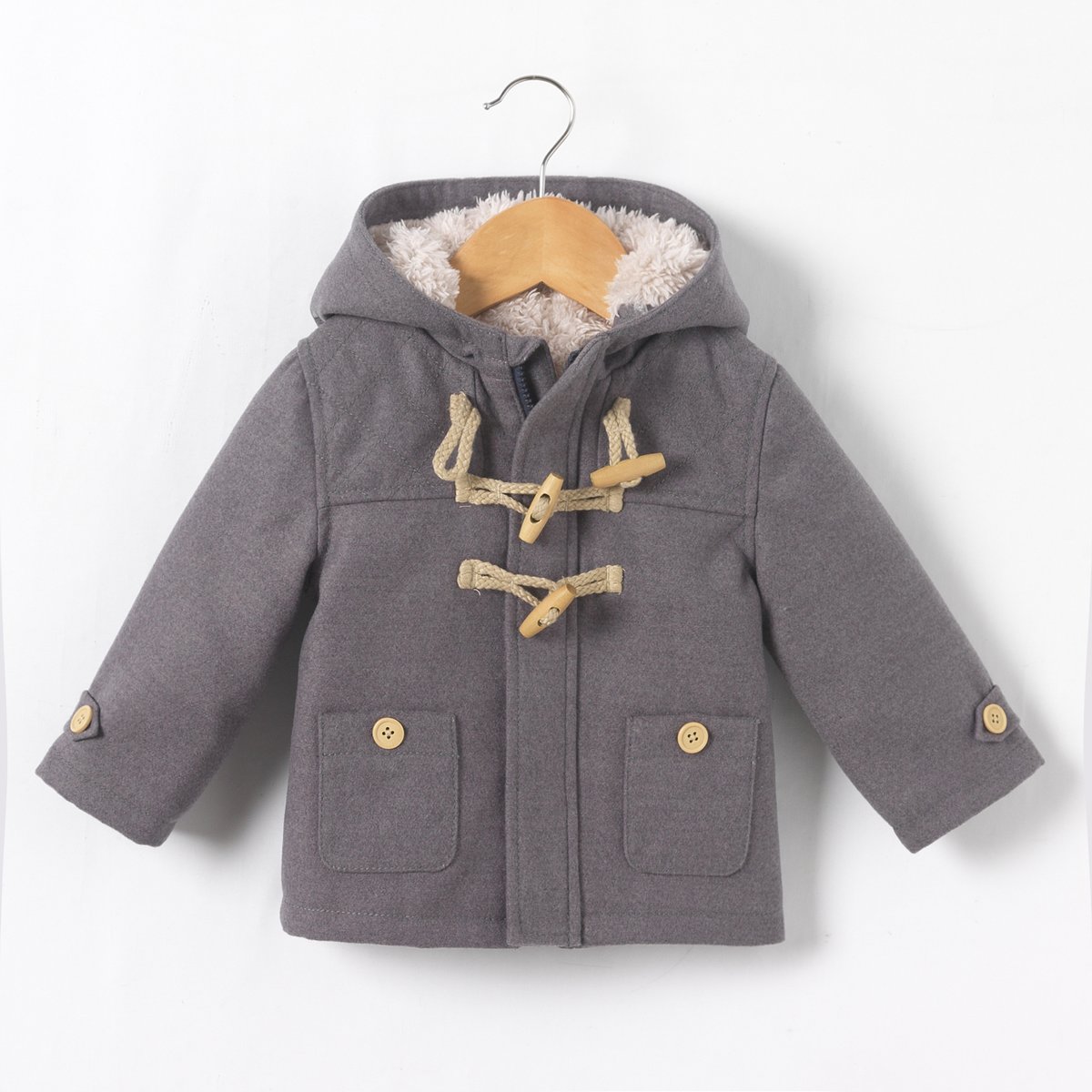 Baby Boys Faux Fur Lined Duffle Coat, 1 Month-3 Years | eBay