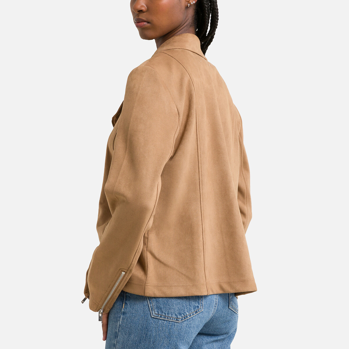 Куртка Короткая на молнии из искусственной кожи XL каштановый LaRedoute, размер XL - фото 4