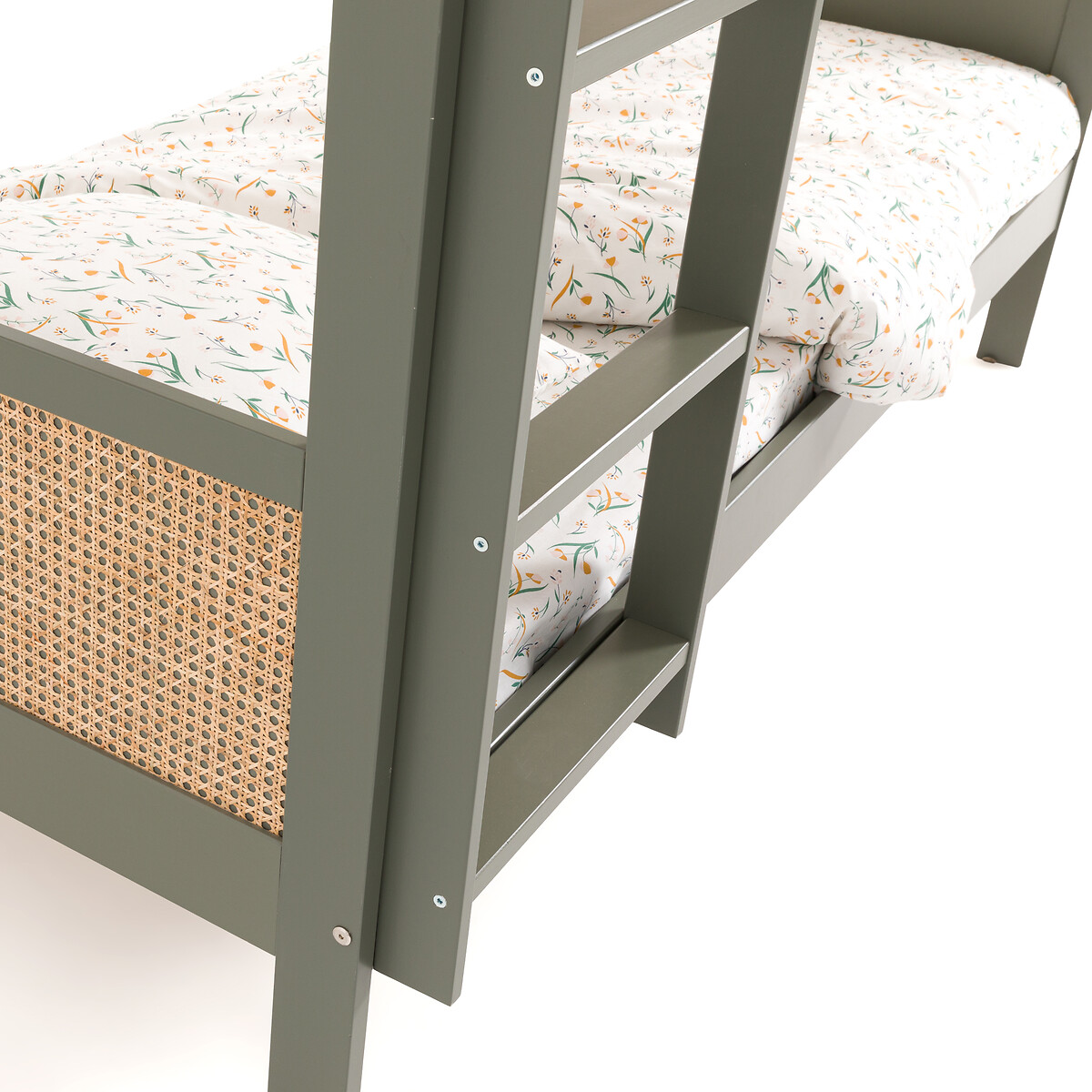 Кровать двухъярусная из сосны и плетеного материала Caneo  90 x 190 см зеленый LaRedoute, размер 90 x 190 см - фото 5
