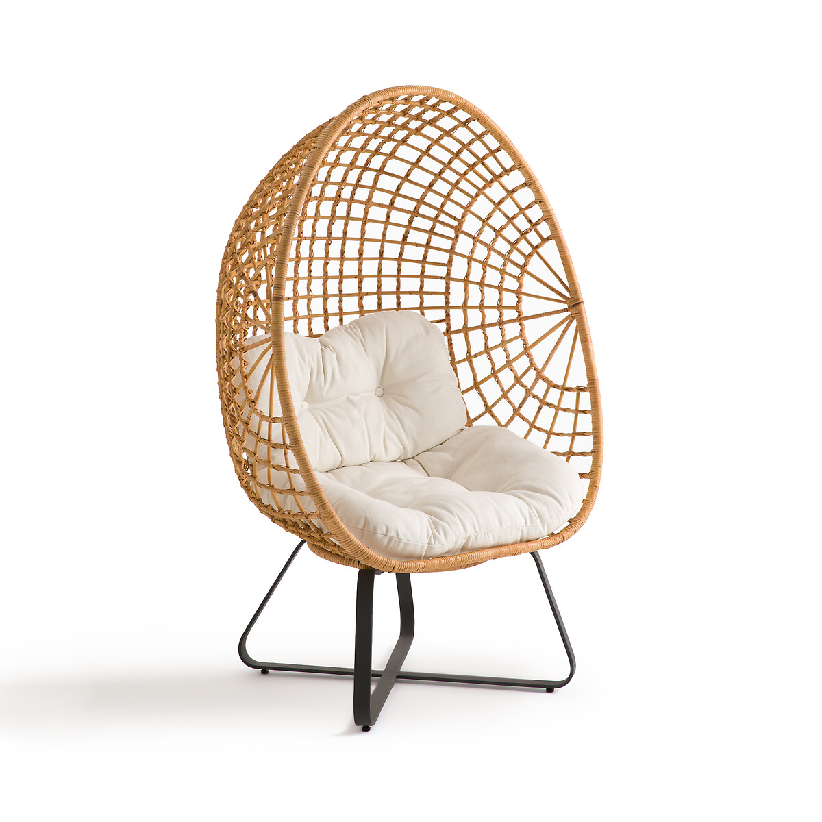 Кресло В форме яйца подушки из ротанга Finlo единый размер бежевый