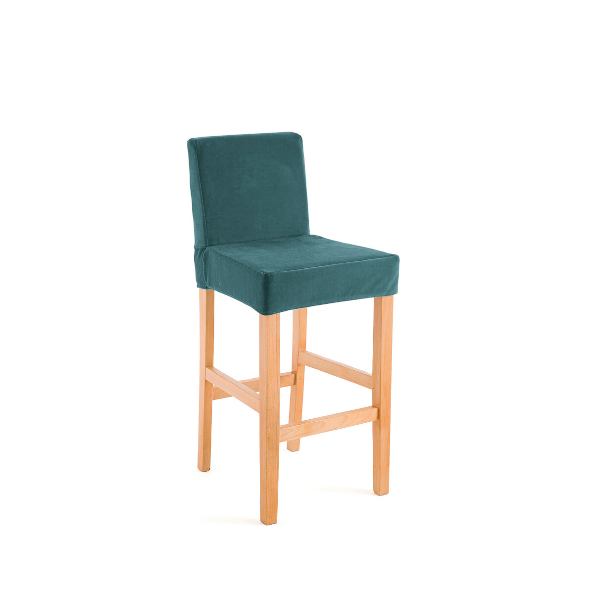 Чехол На барный стул из велюра Domme единый размер зеленый