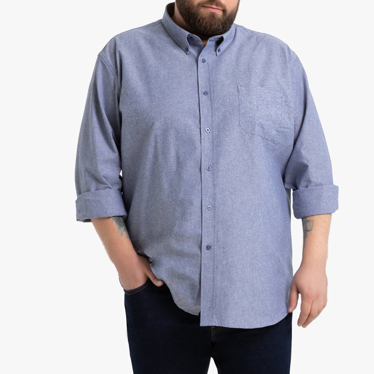 

Рубашка La Redoute, Синий, Прямого покроя с длинными рукавами 47/48 синий
