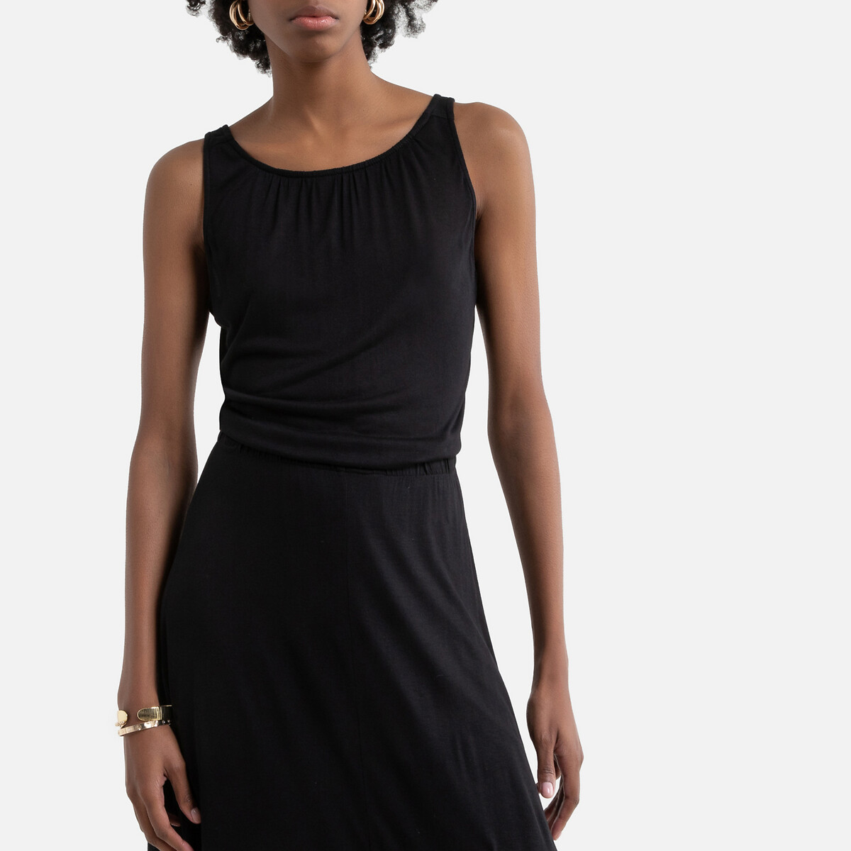 Платье LaRedoute Длинное без рукавов круглый вырез XL черный, размер XL - фото 3