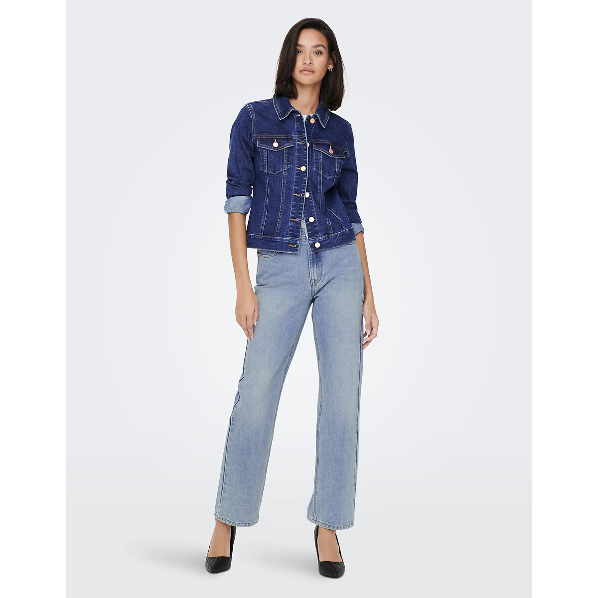 Жакет Из джинсовой ткани S синий LaRedoute, размер S - фото 3