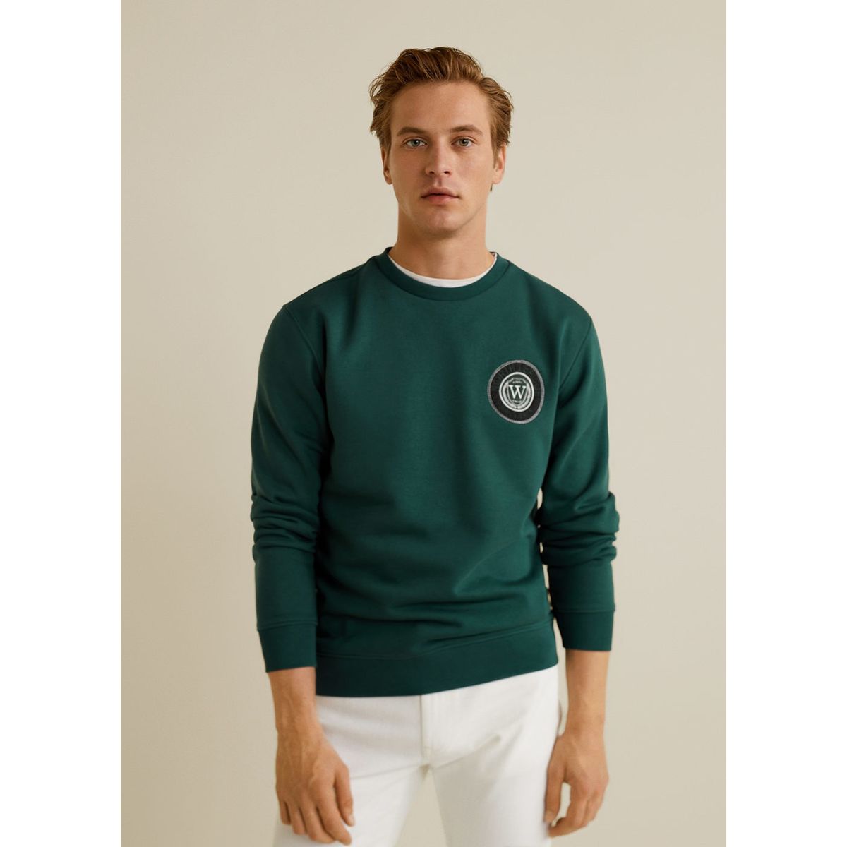 Sweat-shirt coton écusson