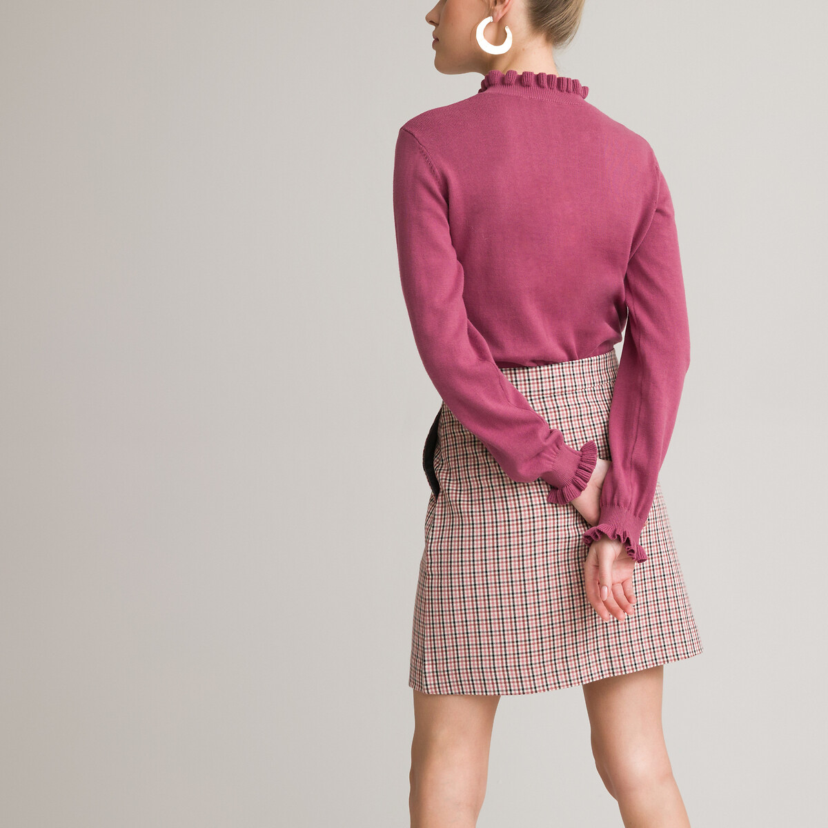 Пуловер LA REDOUTE COLLECTIONS С воротником-стойкой XL розовый, размер XL - фото 4
