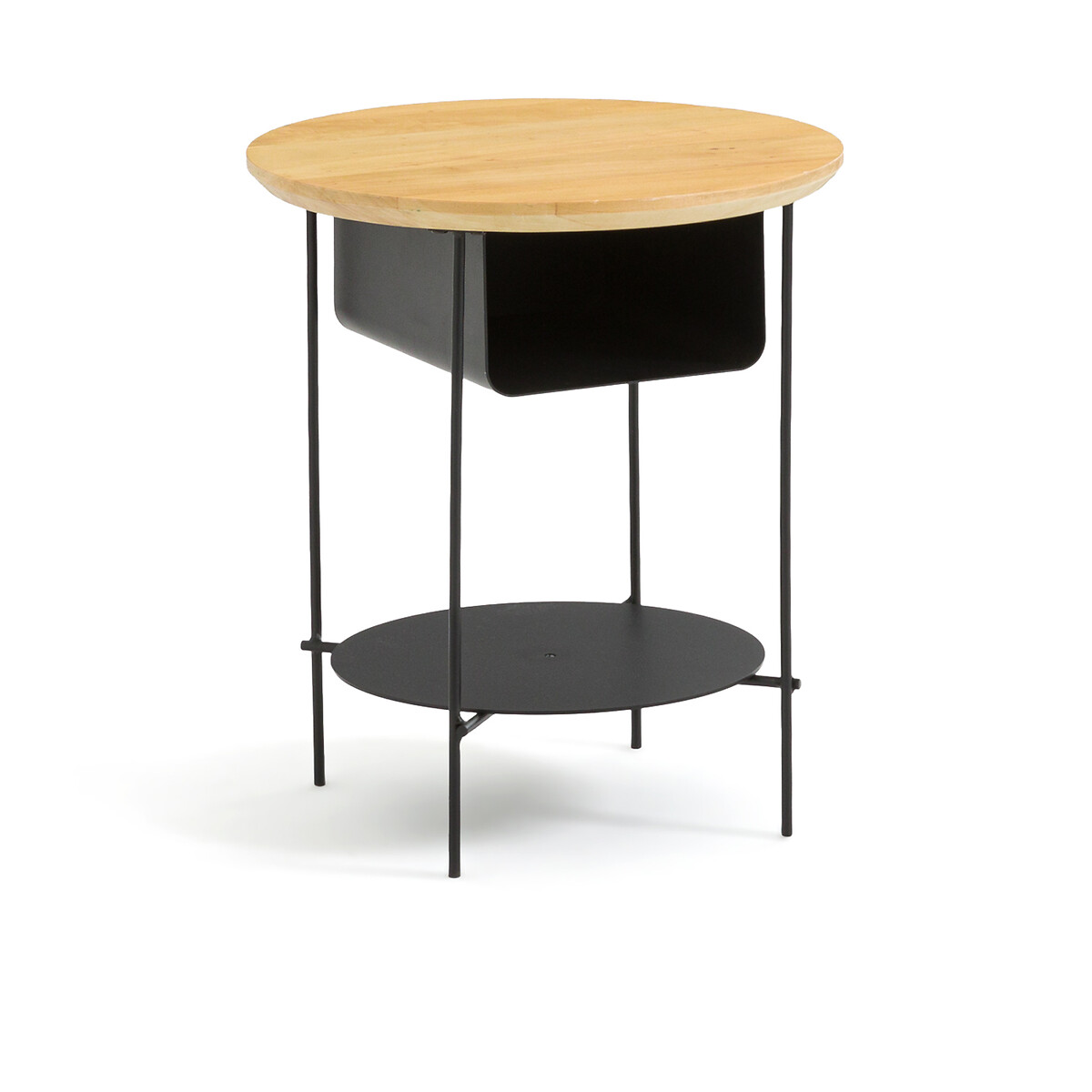 Прикроватный столик из металла и дерева BANGOR единый размер черный скамья прикроватный столик cedak единый размер черный