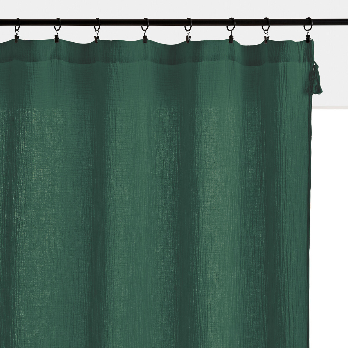 Штора-панно La Redoute Из хлопчатобумажной газовой ткани Kumla 260 x 140 см зеленый, размер 260 x 140 см