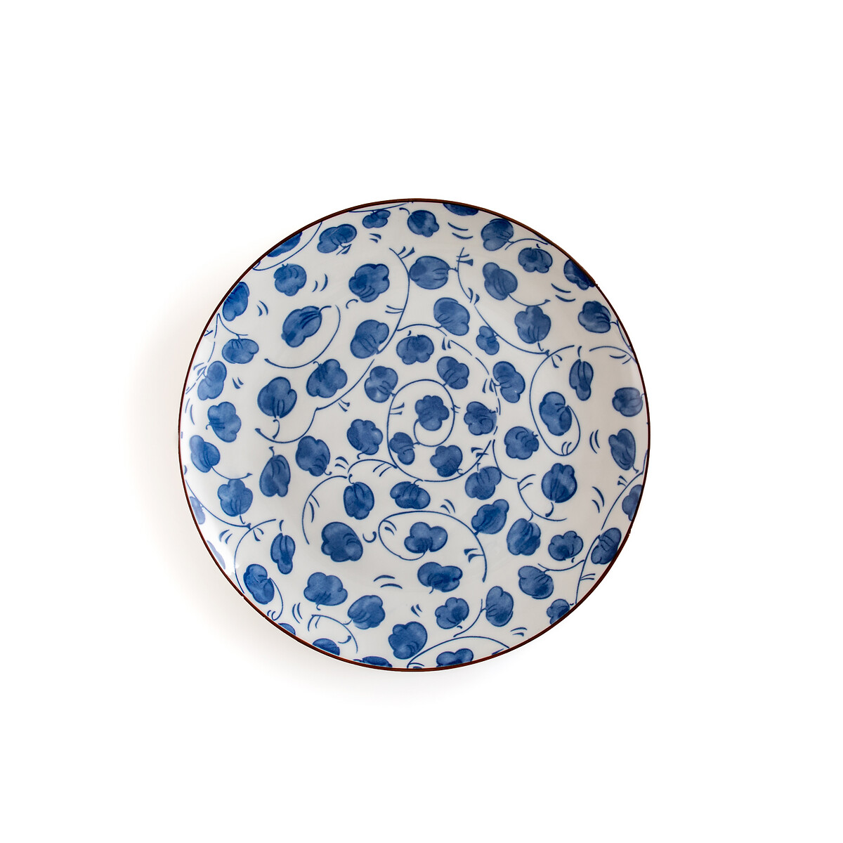 Комплект из 4 плоских тарелок с цветочным рисунком Rowl единый размер синий комплект из 4 глубоких тарелок с цветочным рисунком rowl единый размер синий