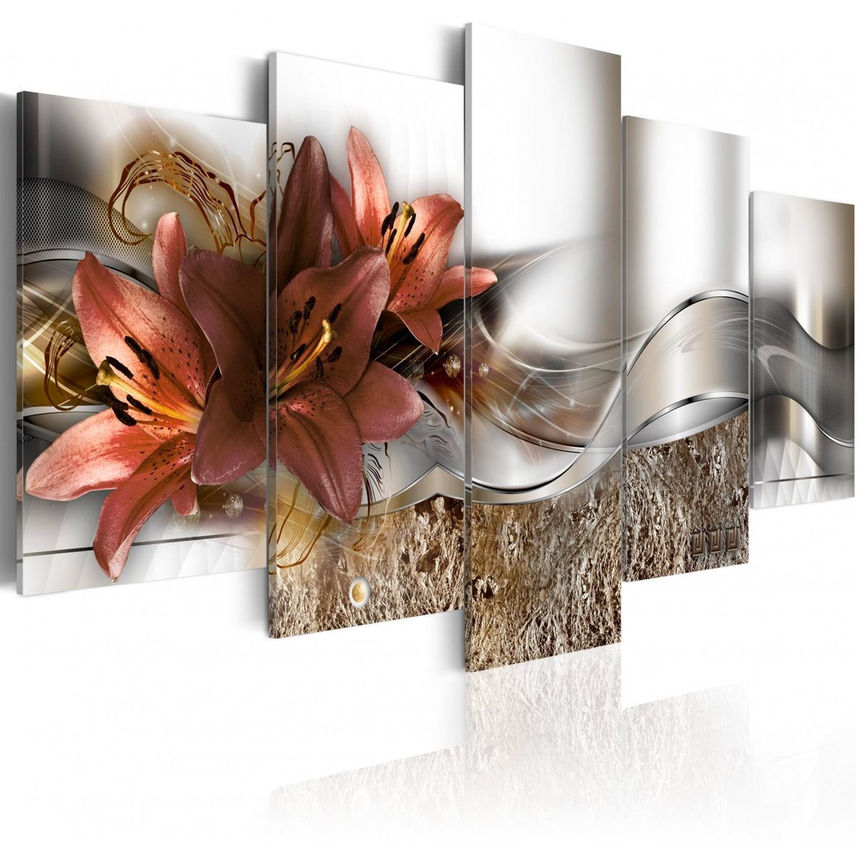 Tableau - 5 tableaux - Marsala abstraite